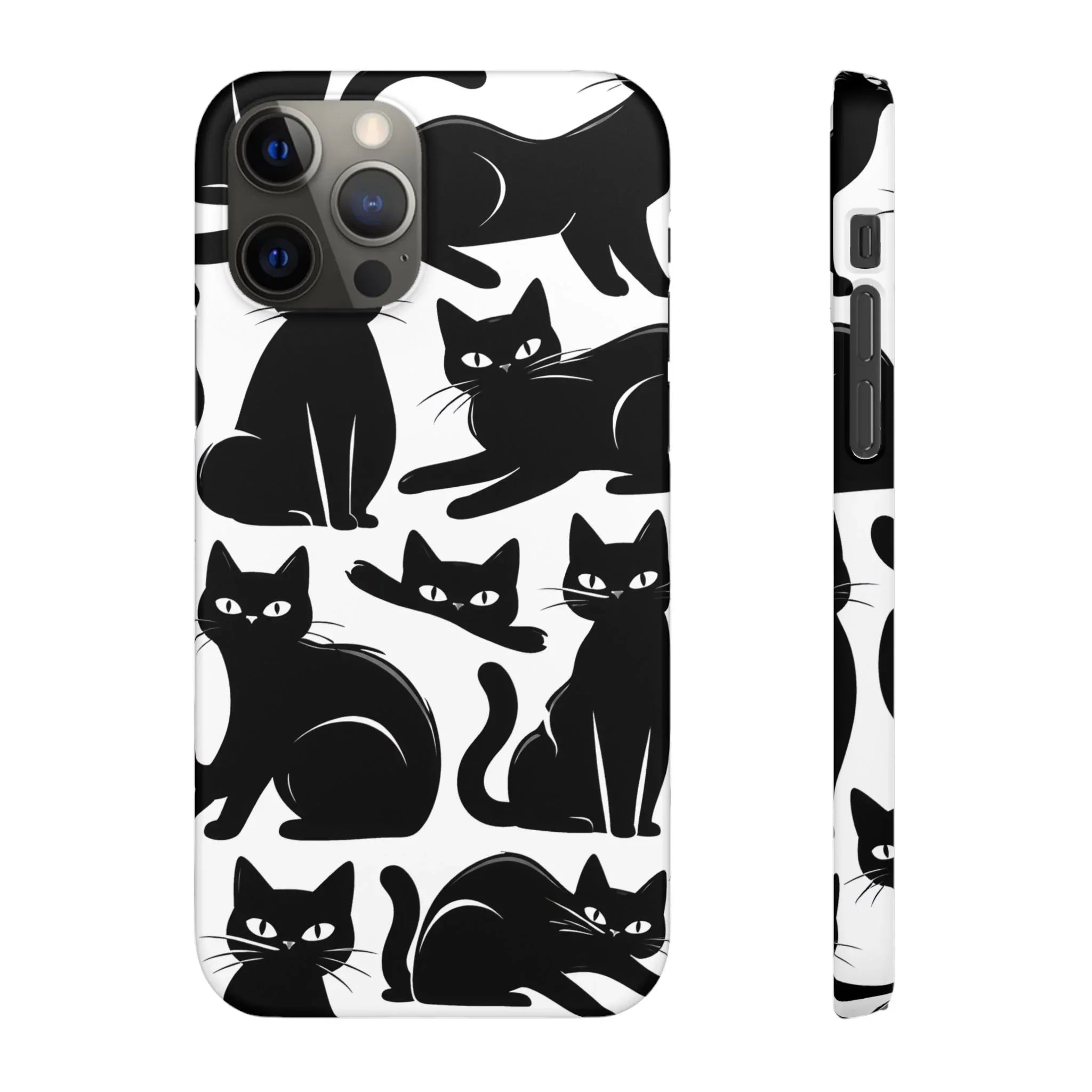 Black Cats Phone Case for iPhone 11-17 and Galaxy S20-S25 - KARARMDESIGN