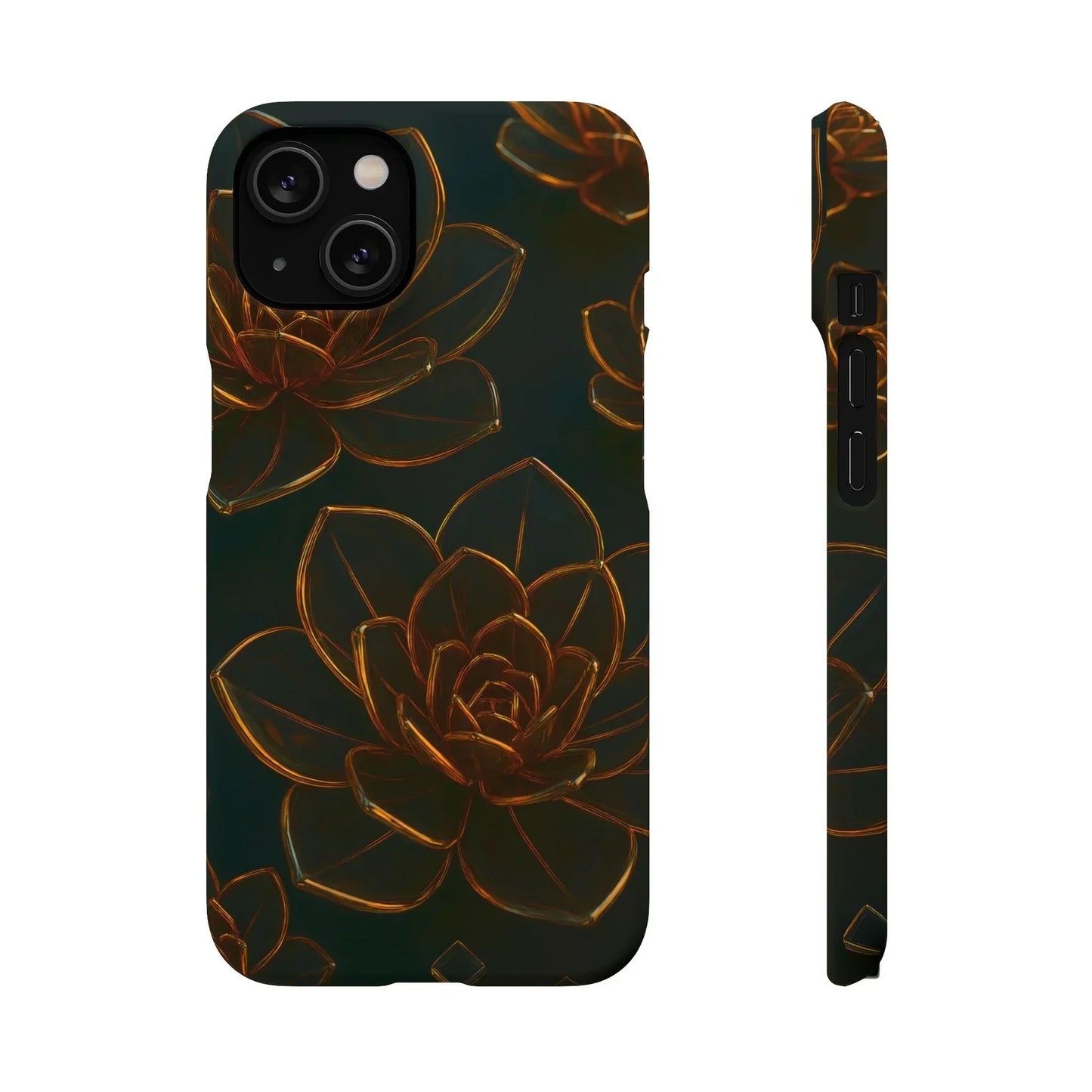 Glass Flower Phone Case for iPhone 7-16 and Galaxy S10-S24 Models