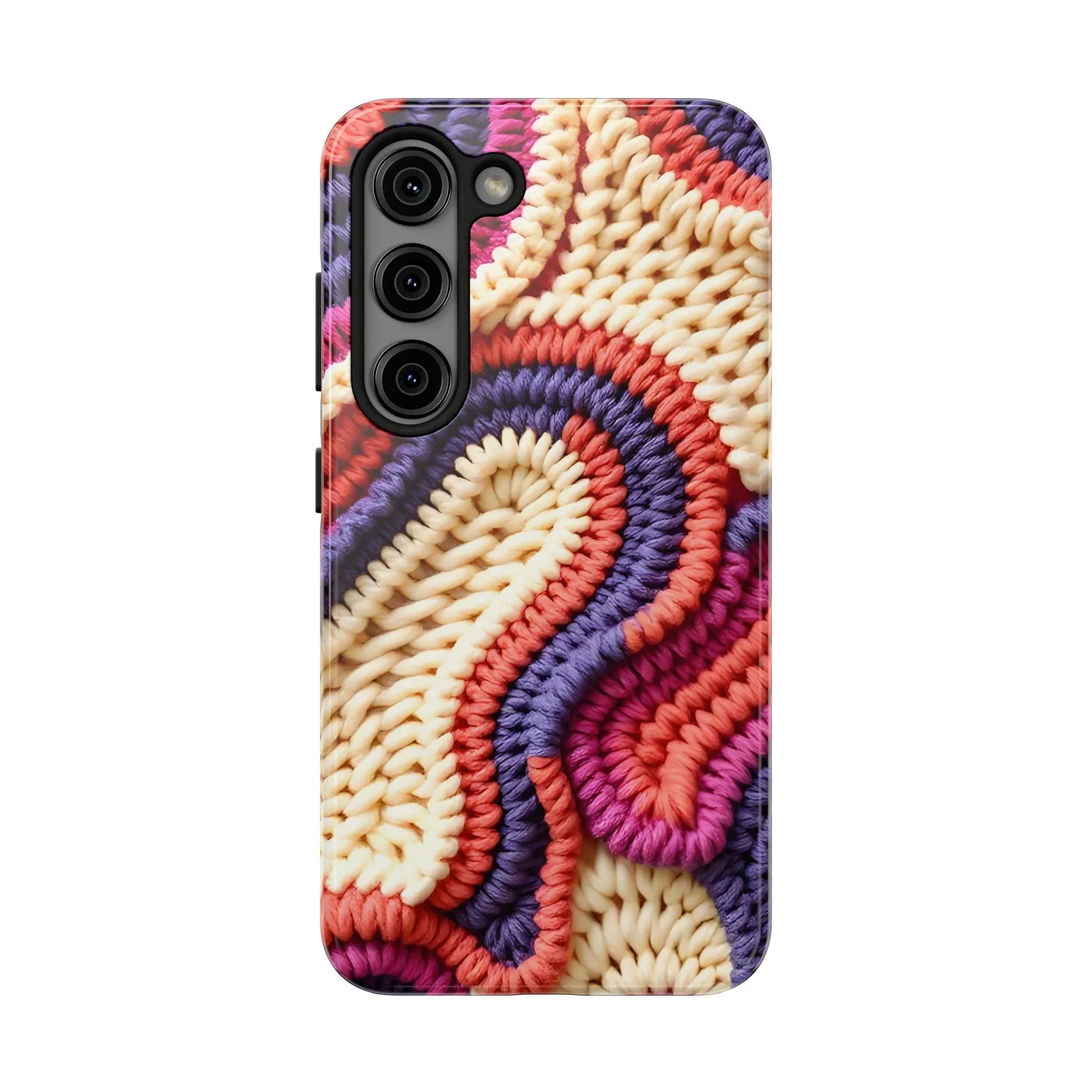 Handwoven Textile Art Phone Case for iPhone 11-17 and Galaxy S21-S25 - KARARMDESIGN