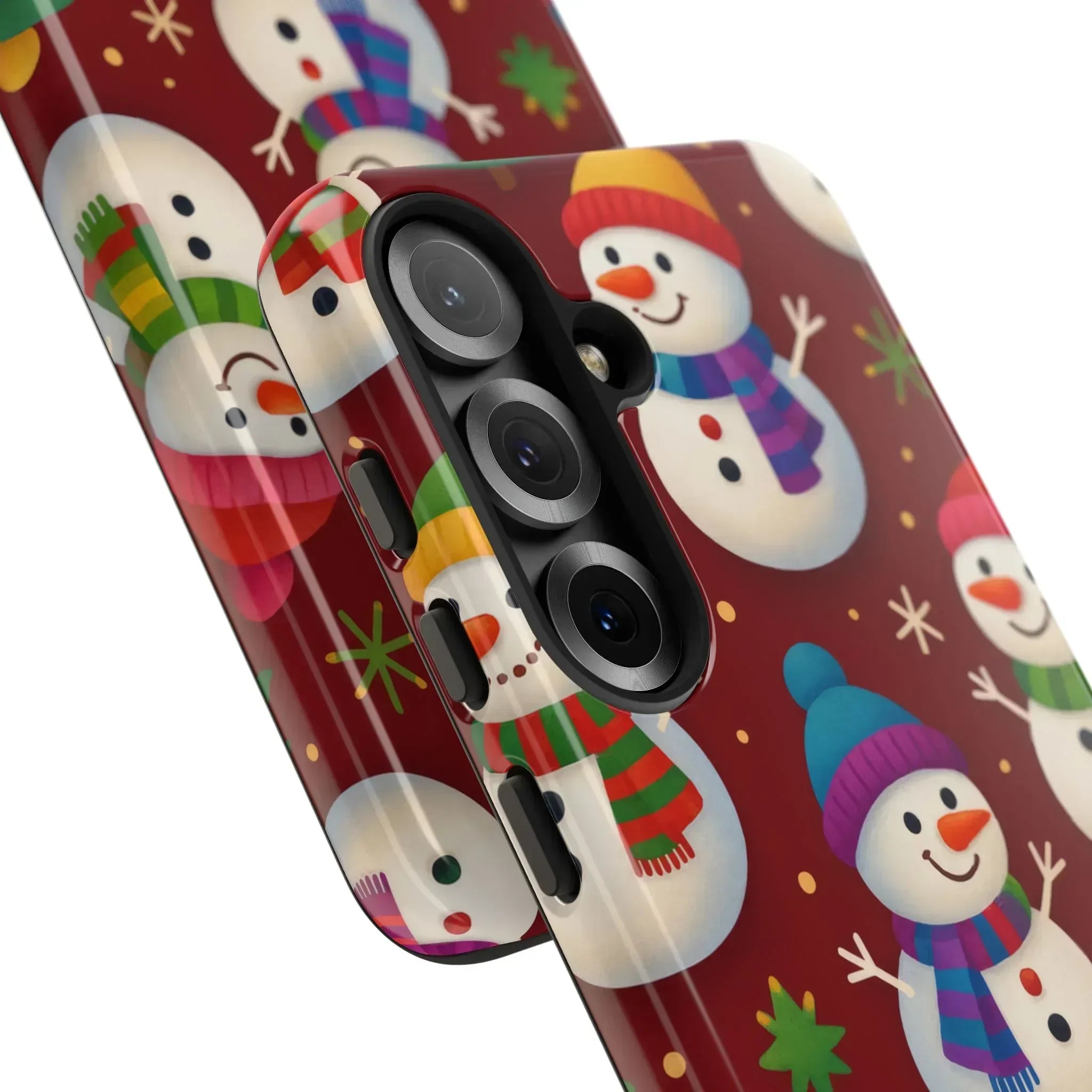 Festive Snowmen Parade Phone Case for iPhone 11–17 and Galaxy S10–S25 - KARARMDESIGN
