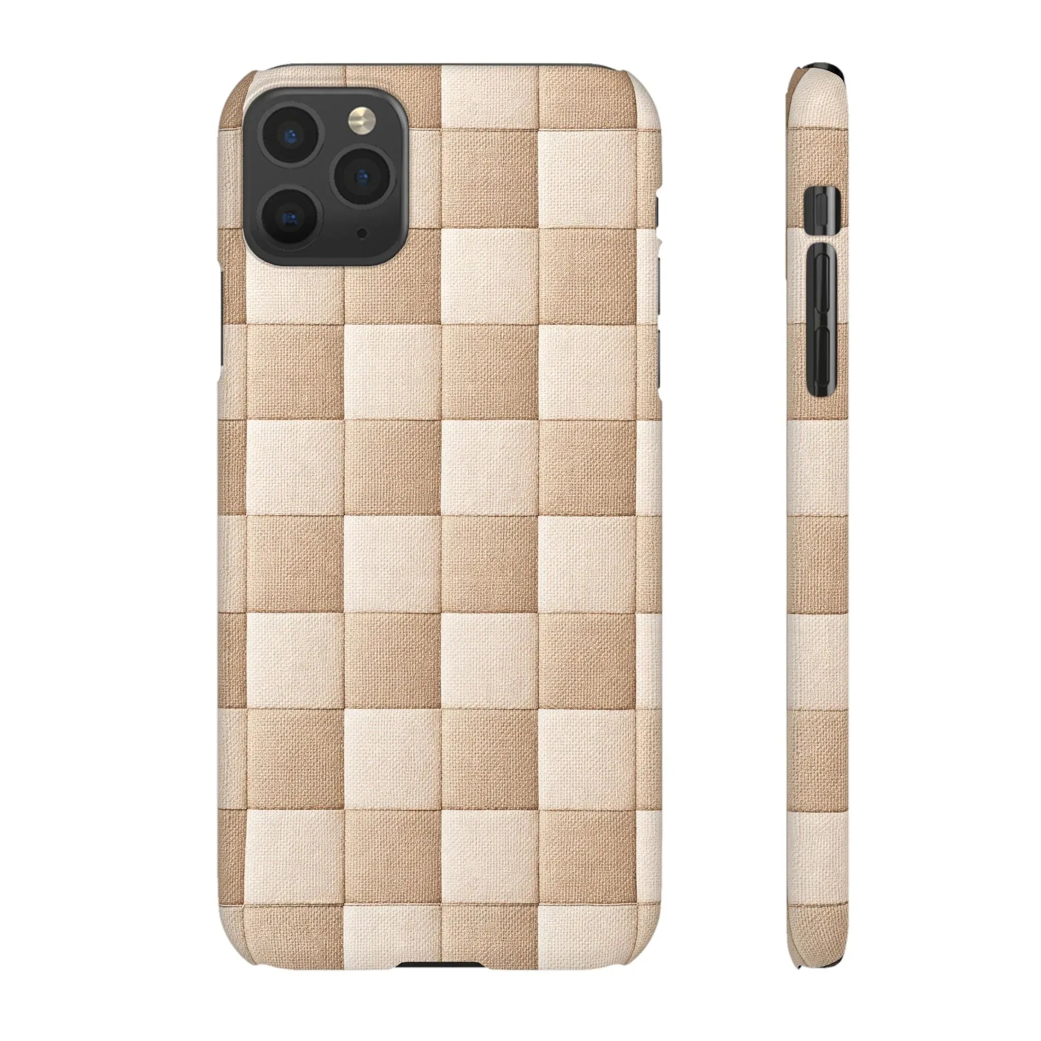 Beige Woven Phone Case for iPhone 11-17 and Galaxy S20-S25 - KARARMDESIGN