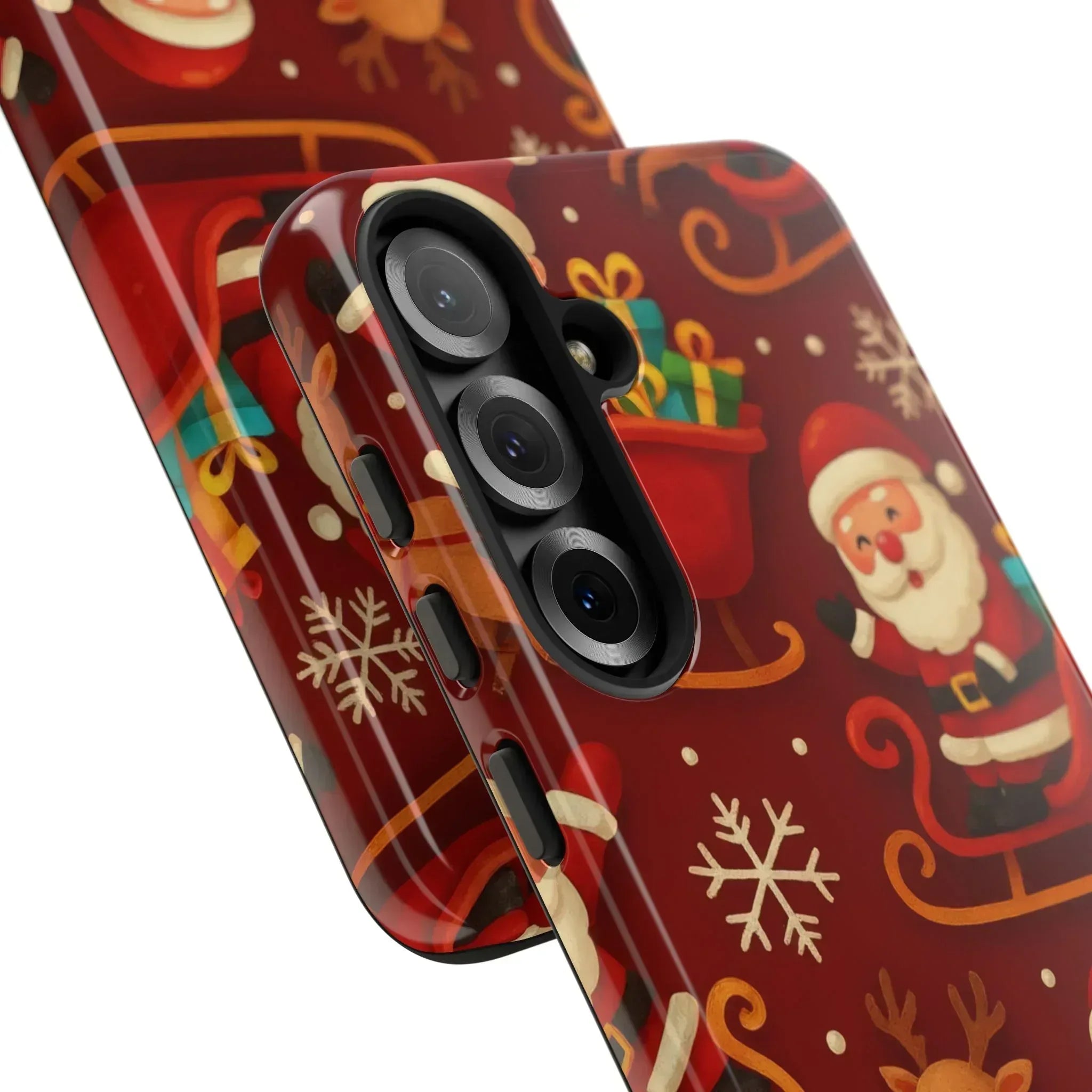 Santa Sleigh Ride Phone Case for iPhone 11-17 and Galaxy S10-S25 - KARARMDESIGN