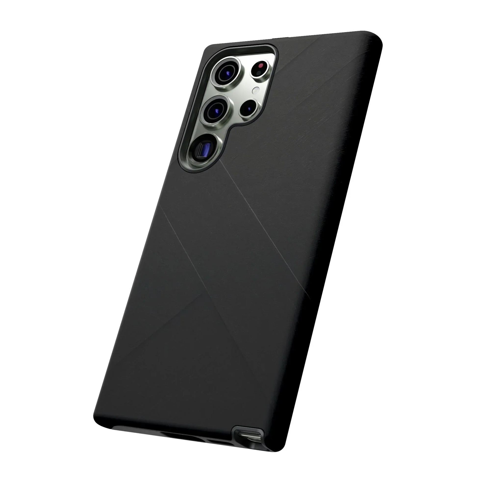 Matte Black Diagonal Line Phone Case for iPhone 8-16 and Galaxy S10-S25 Models - KarArmDesign