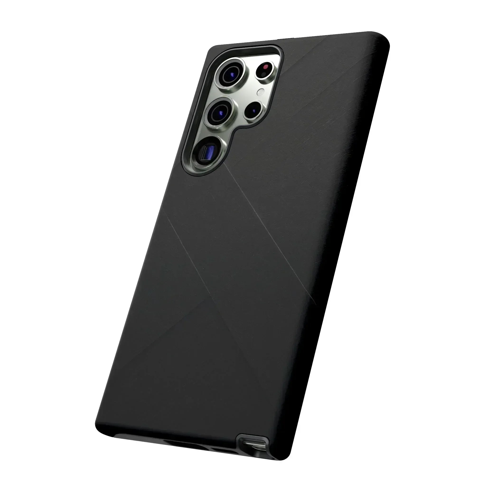 Matte Black Diagonal Line Phone Case for iPhone 8-16 and Galaxy S10-S25 - KARARMDESIGN