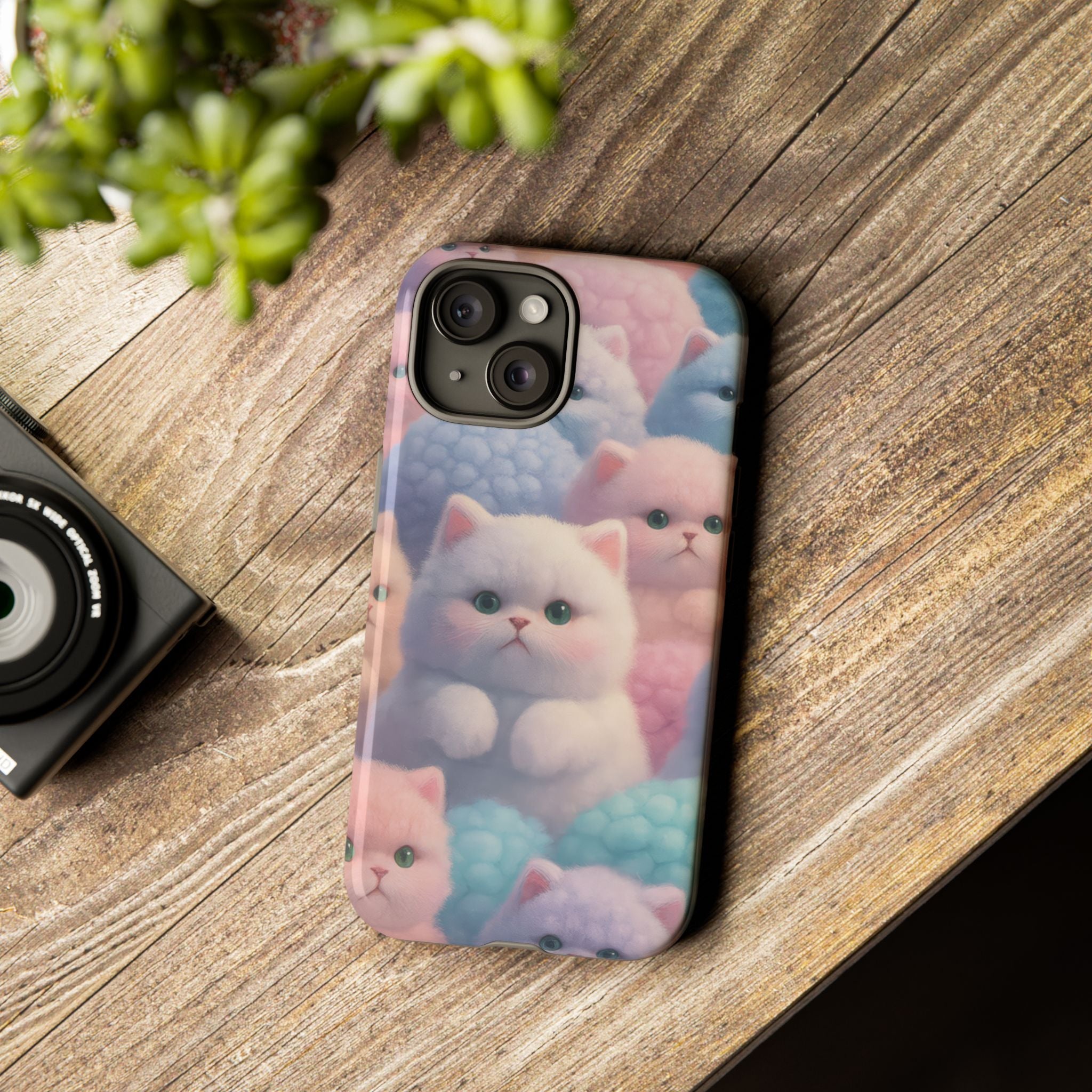 Pastel Kitten Phone Case for iPhone 8-17 and Samsung Galaxy S10-S25 Models - KARARMDESIGN