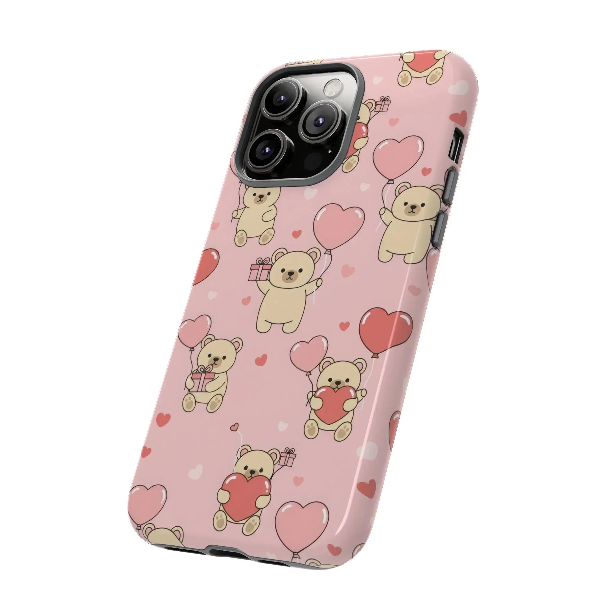 Teddy's Valentine Parade Phone Case for iPhone 11-17 and Galaxy S21-S25 - KARARMDESIGN