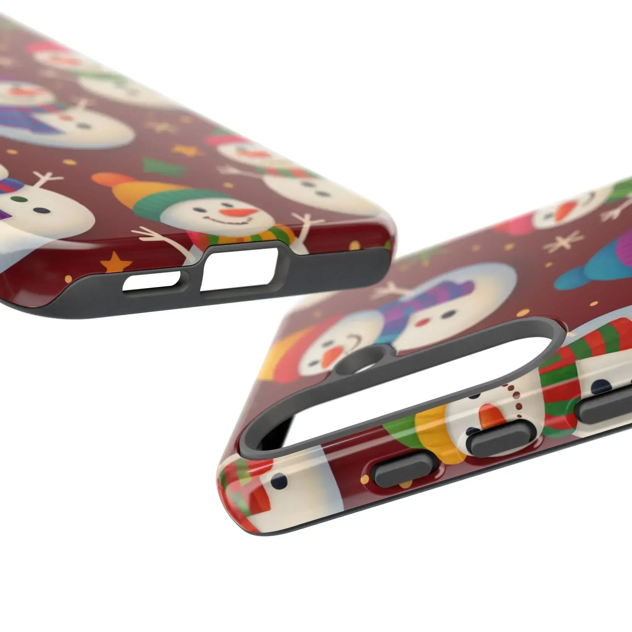 Festive Snowmen Parade Phone Case for iPhone 11–17 and Galaxy S10–S25 - KARARMDESIGN