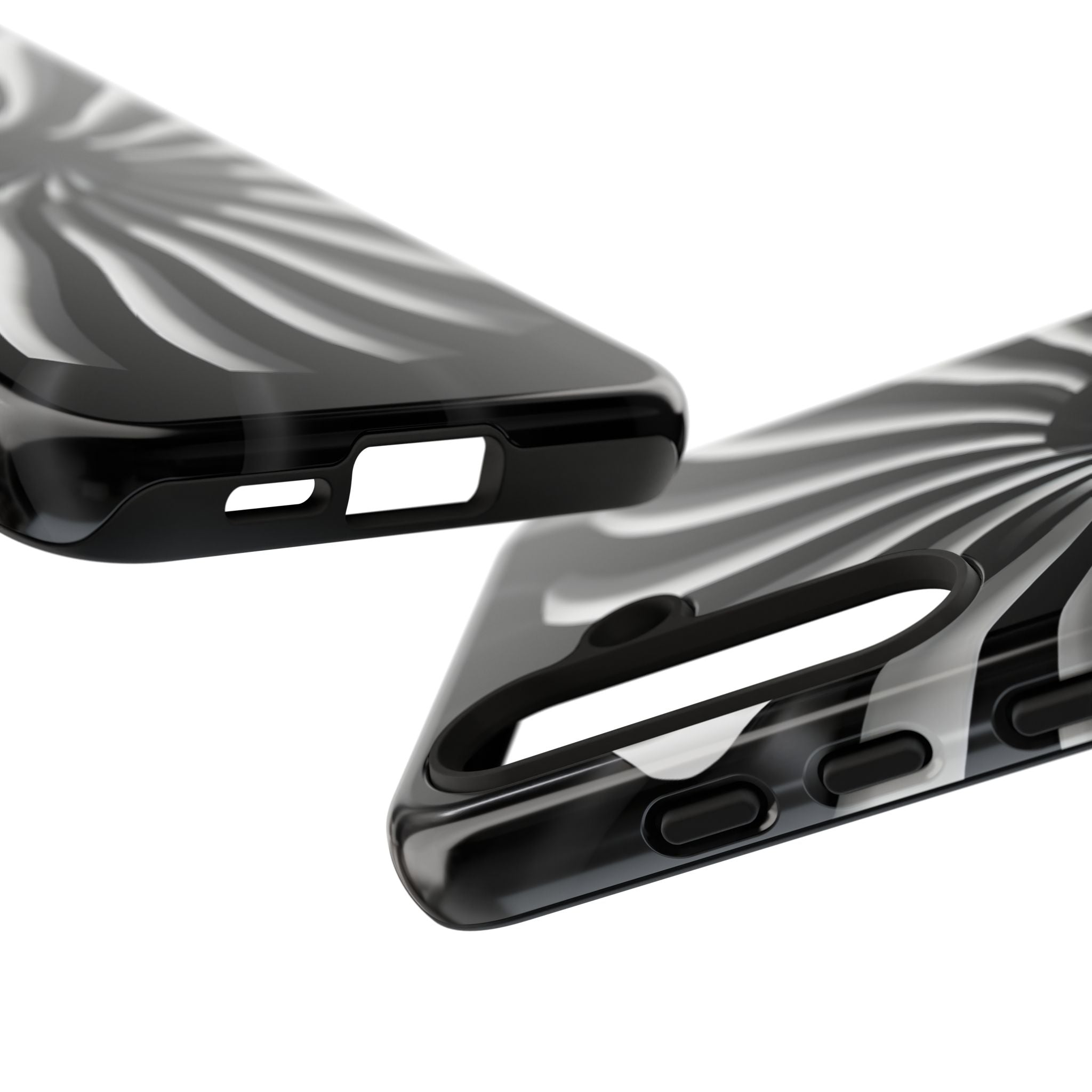 Hypnotic Black and White Spiral Phone Case – Optical Illusion Design for iPhone & Galaxy