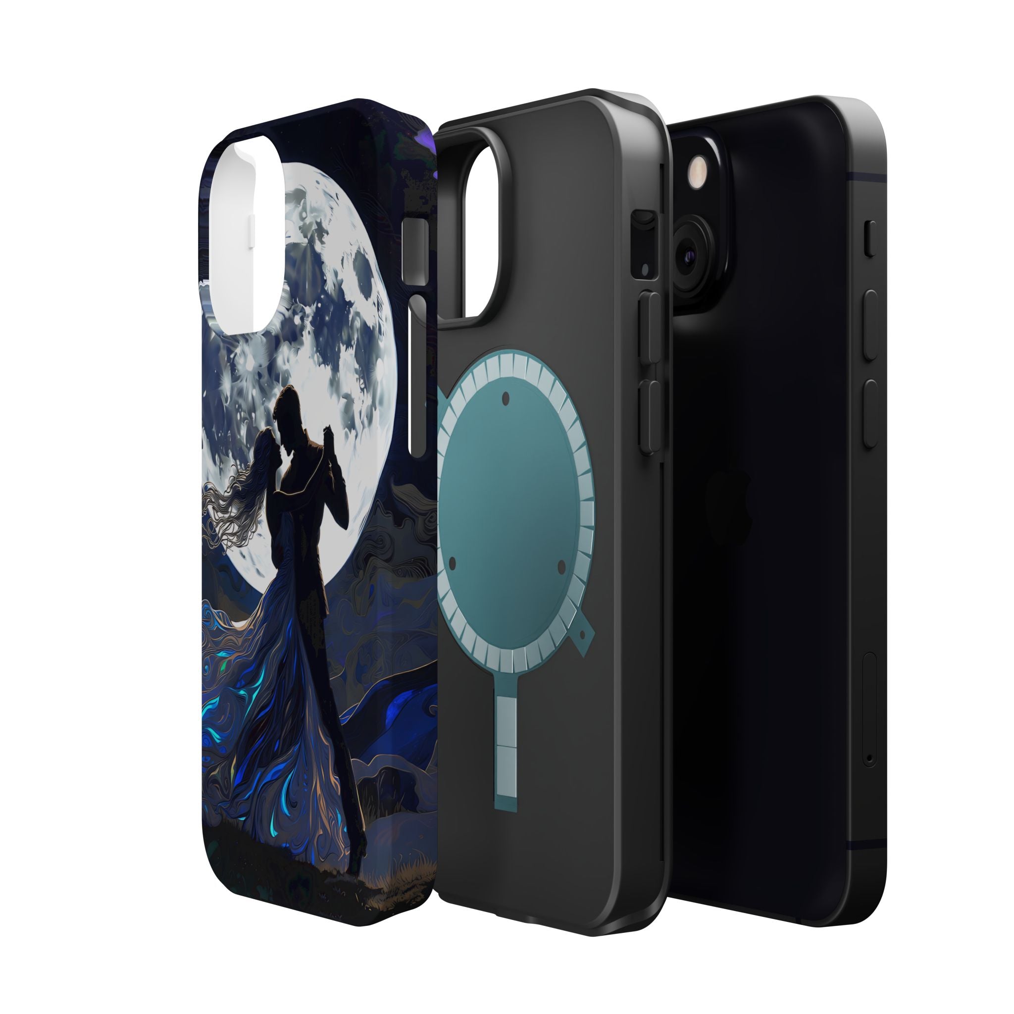Romantic Moonlight Dance Magnetic Phone Case – iPhone 15–17 & Samsung Galaxy S26