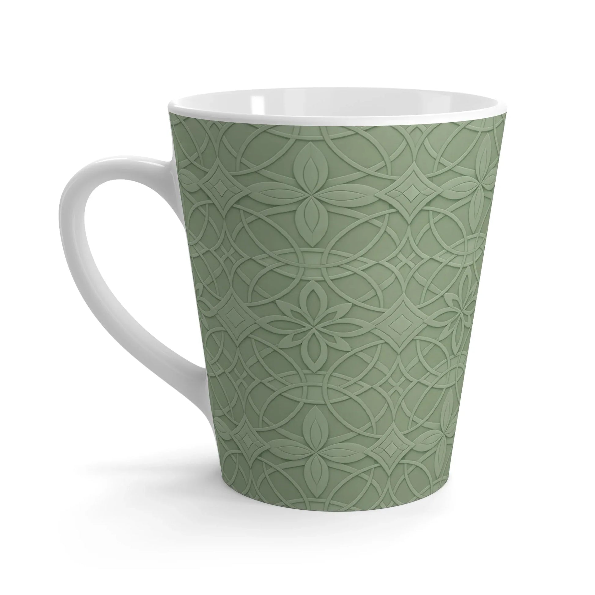 Verdant Pattern Latte Mug 12oz - KARARMDESIGN