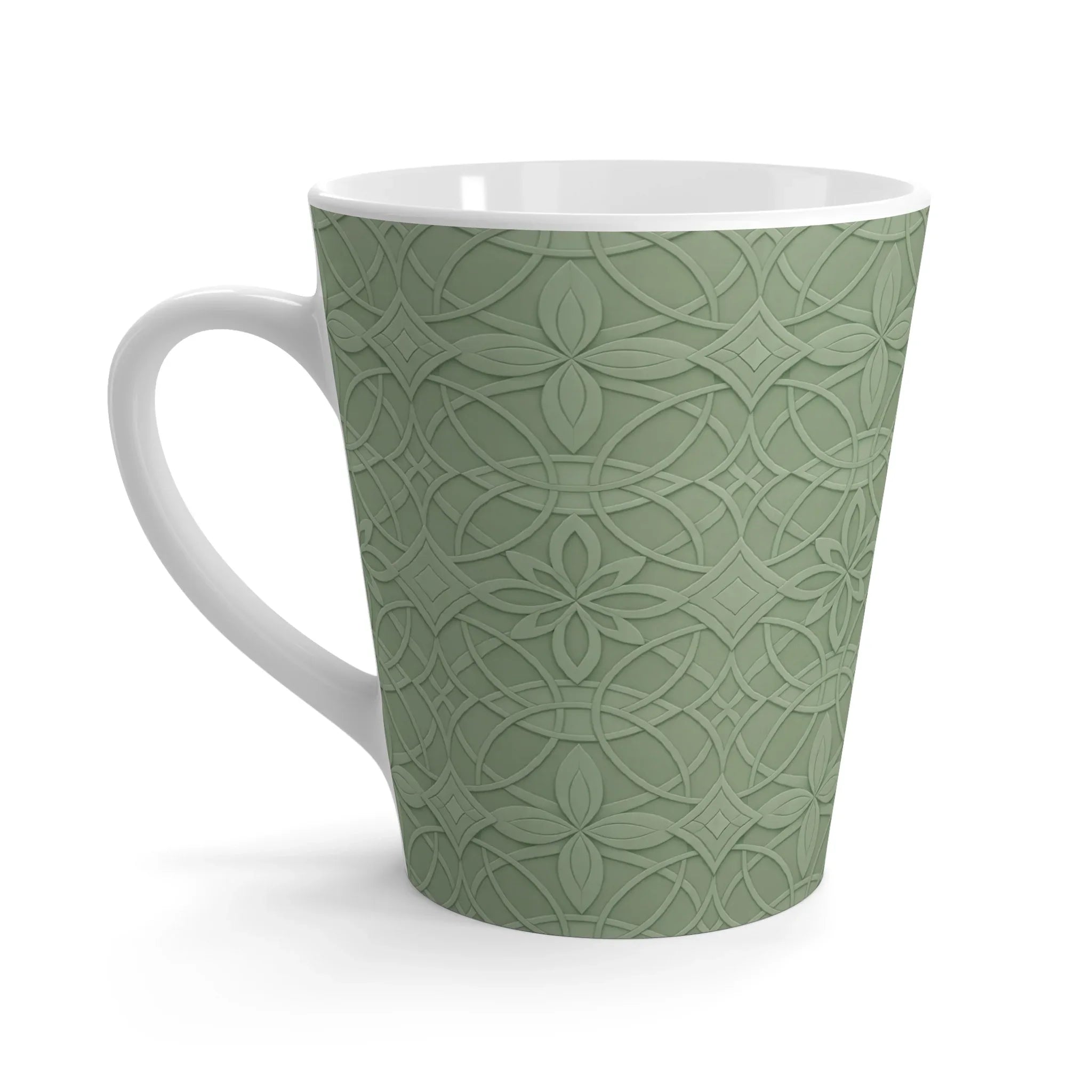 Verdant Pattern Latte Mug 12oz - KARARMDESIGN