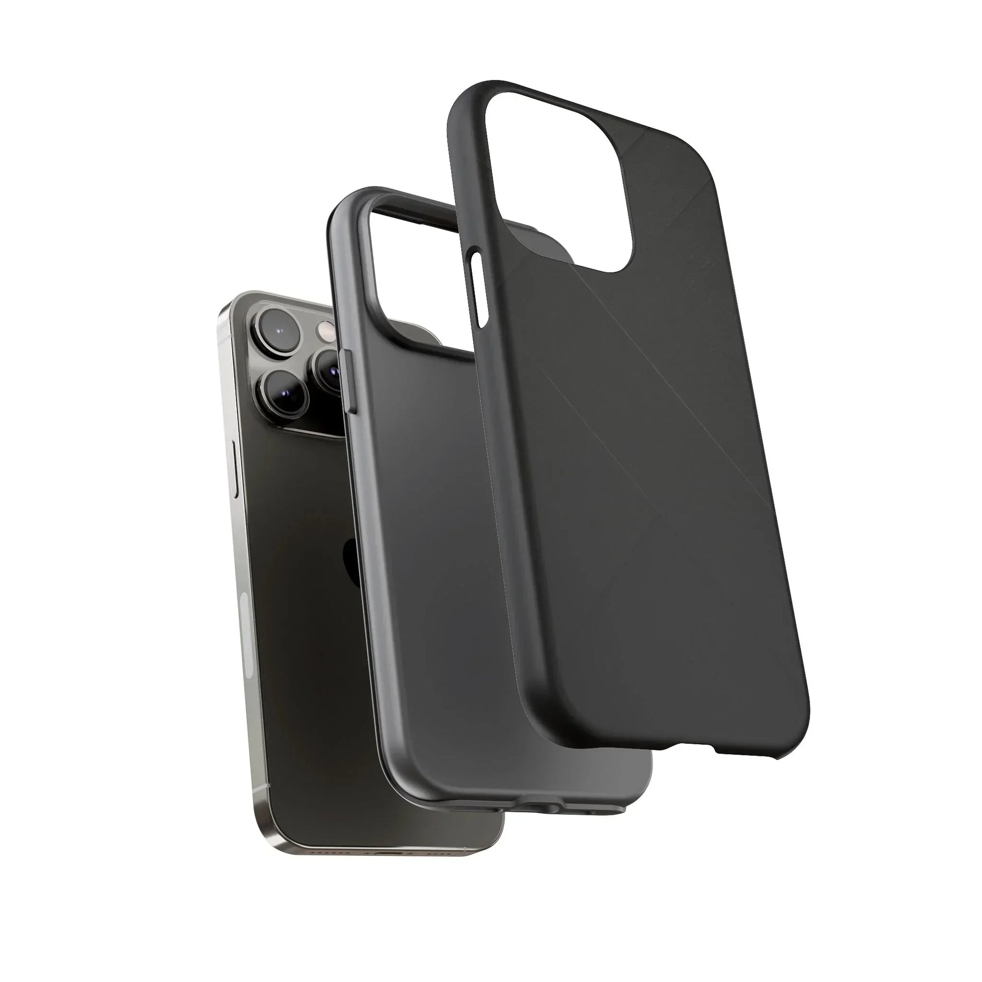 Matte Black Diagonal Line Phone Case for iPhone 8-16 and Galaxy S10-S25 Models - KarArmDesign