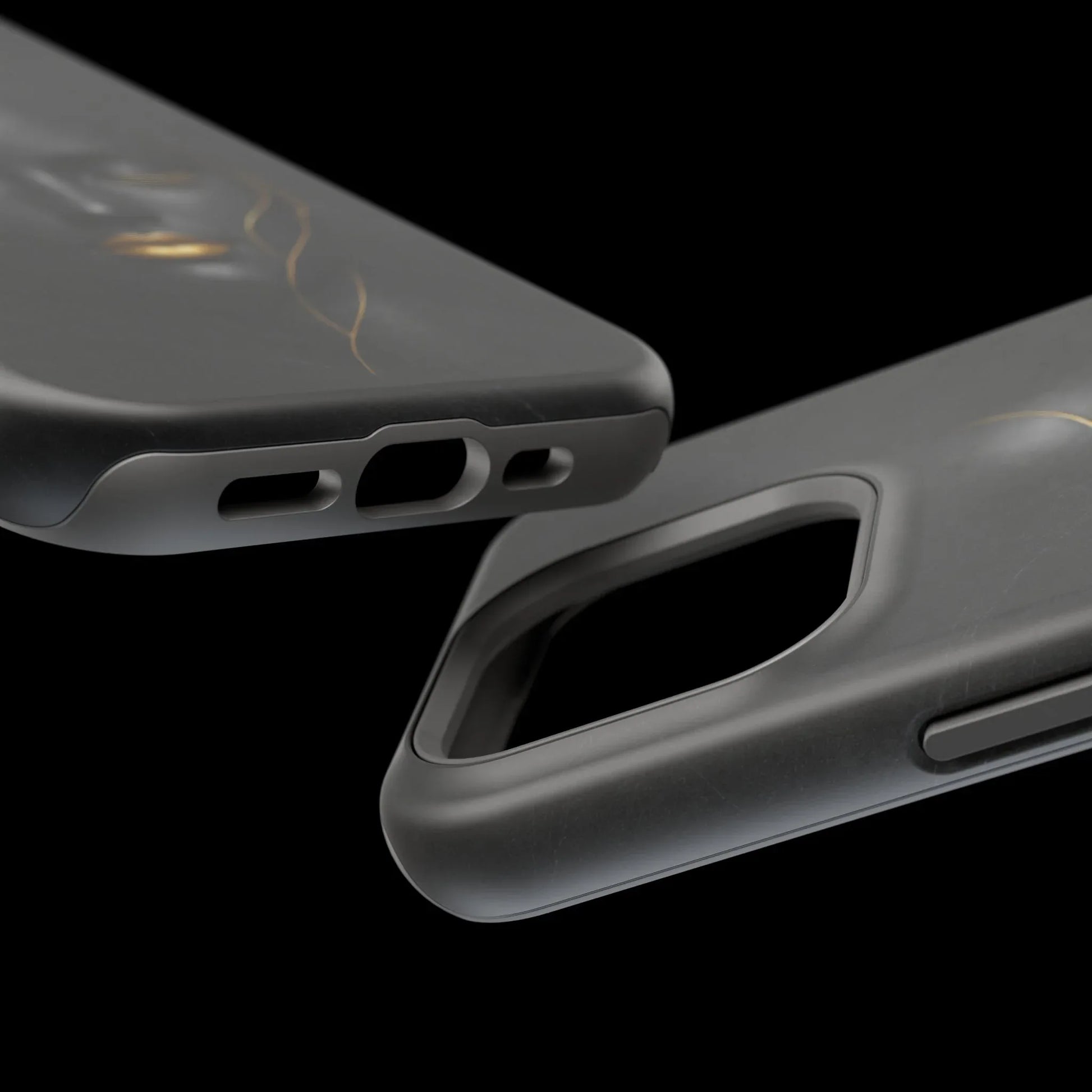 Black Gold Face Phone Case for iPhone 13-17 - KARARMDESIGN