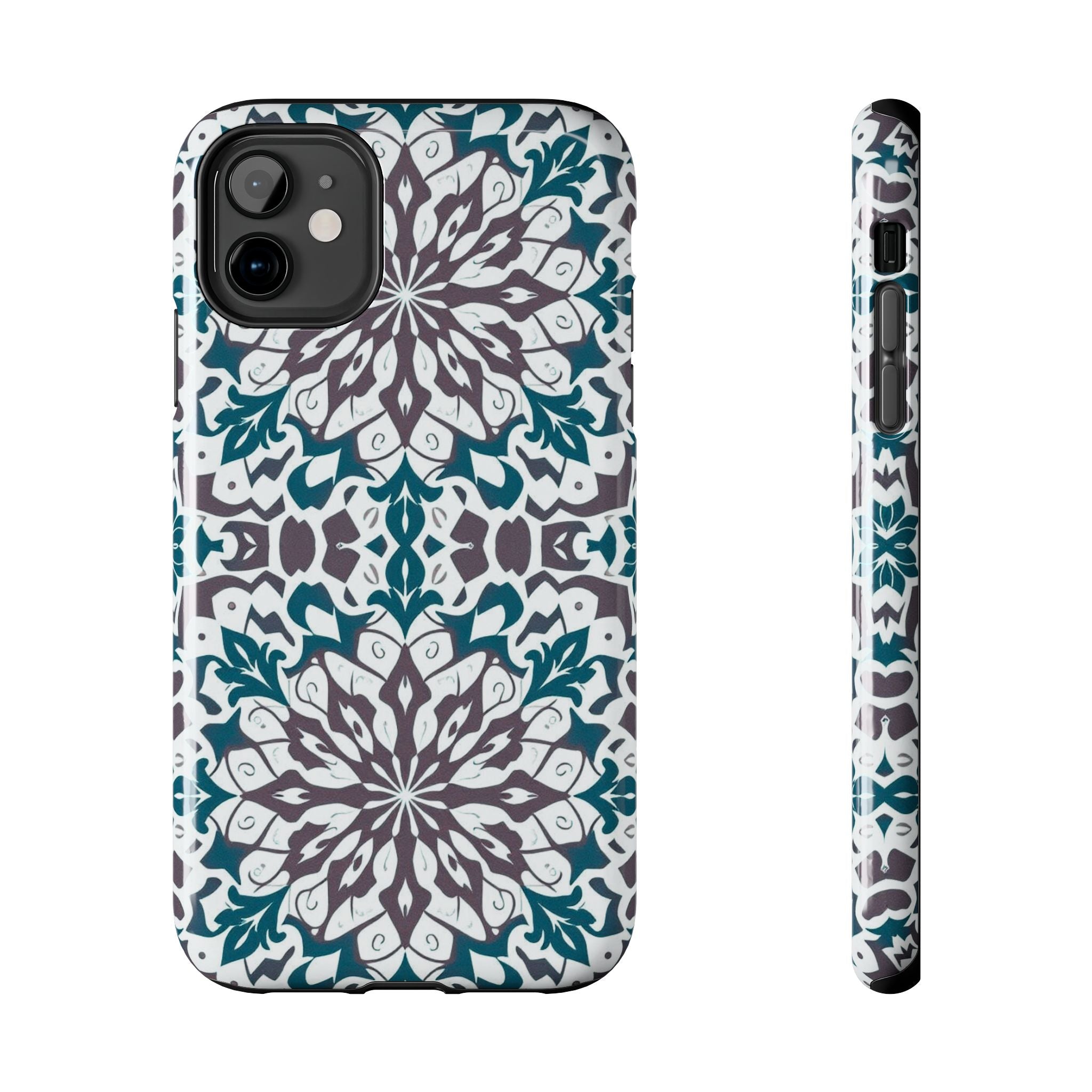 Symmetrical Mandala Phone Case for iPhone 11-17 and Galaxy S21-S25