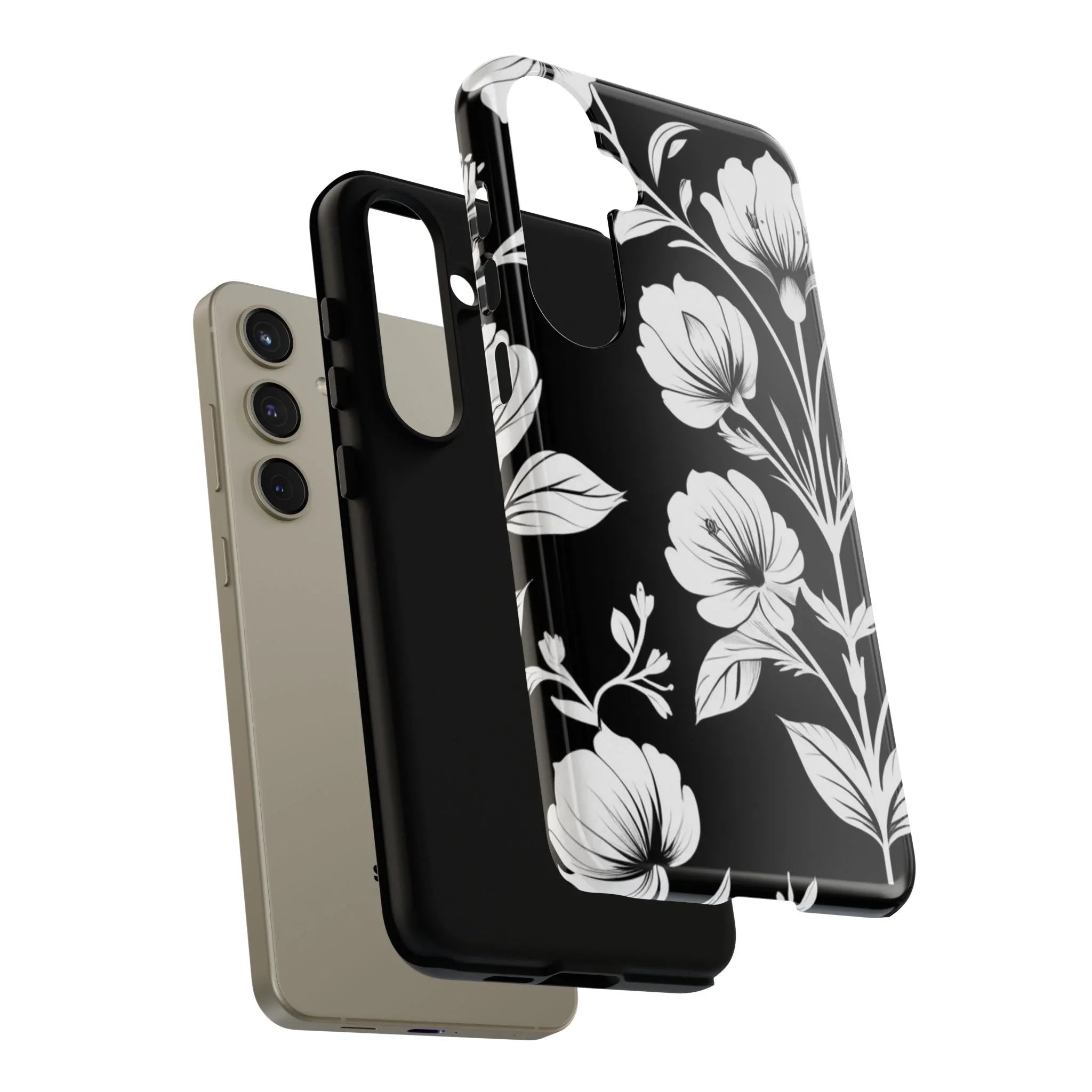 Elegant Floral Phone Case for Galaxy S20-S25 - KARARMDESIGN