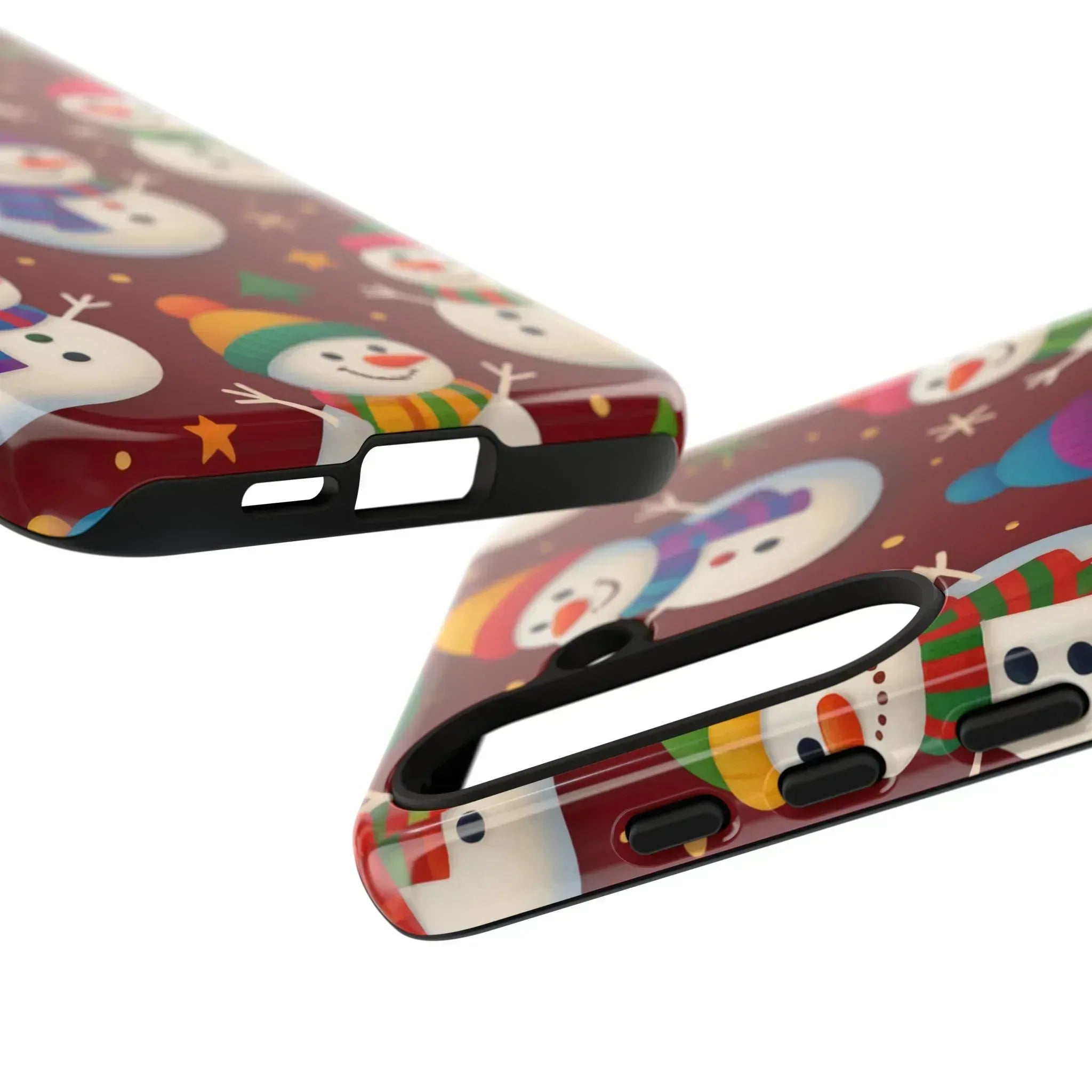 Festive Snowmen Parade Phone Case for iPhone 11–17 and Galaxy S10–S25 - KARARMDESIGN