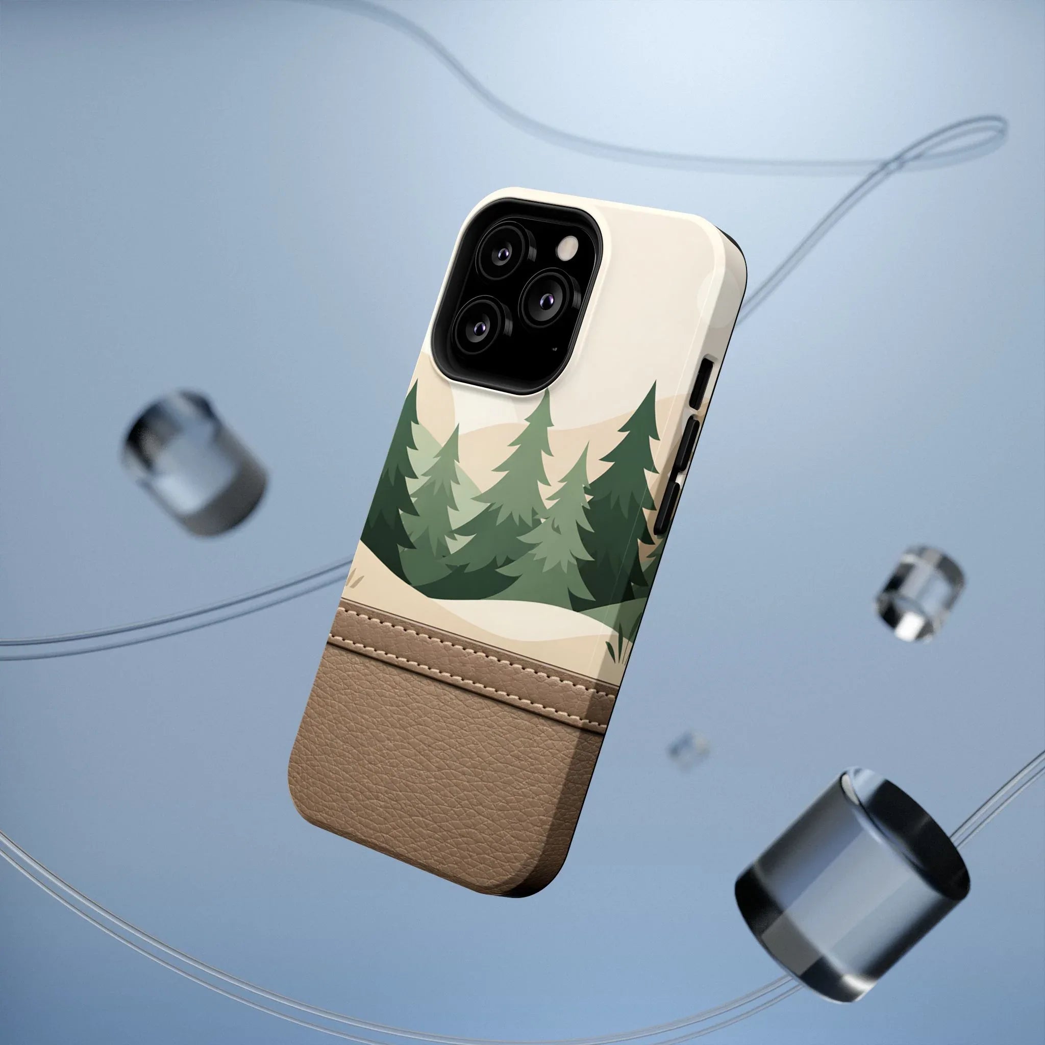 Forest Leather Phone Case for iPhone 11-17 and Galaxy S21-S25 - KARARMDESIGN