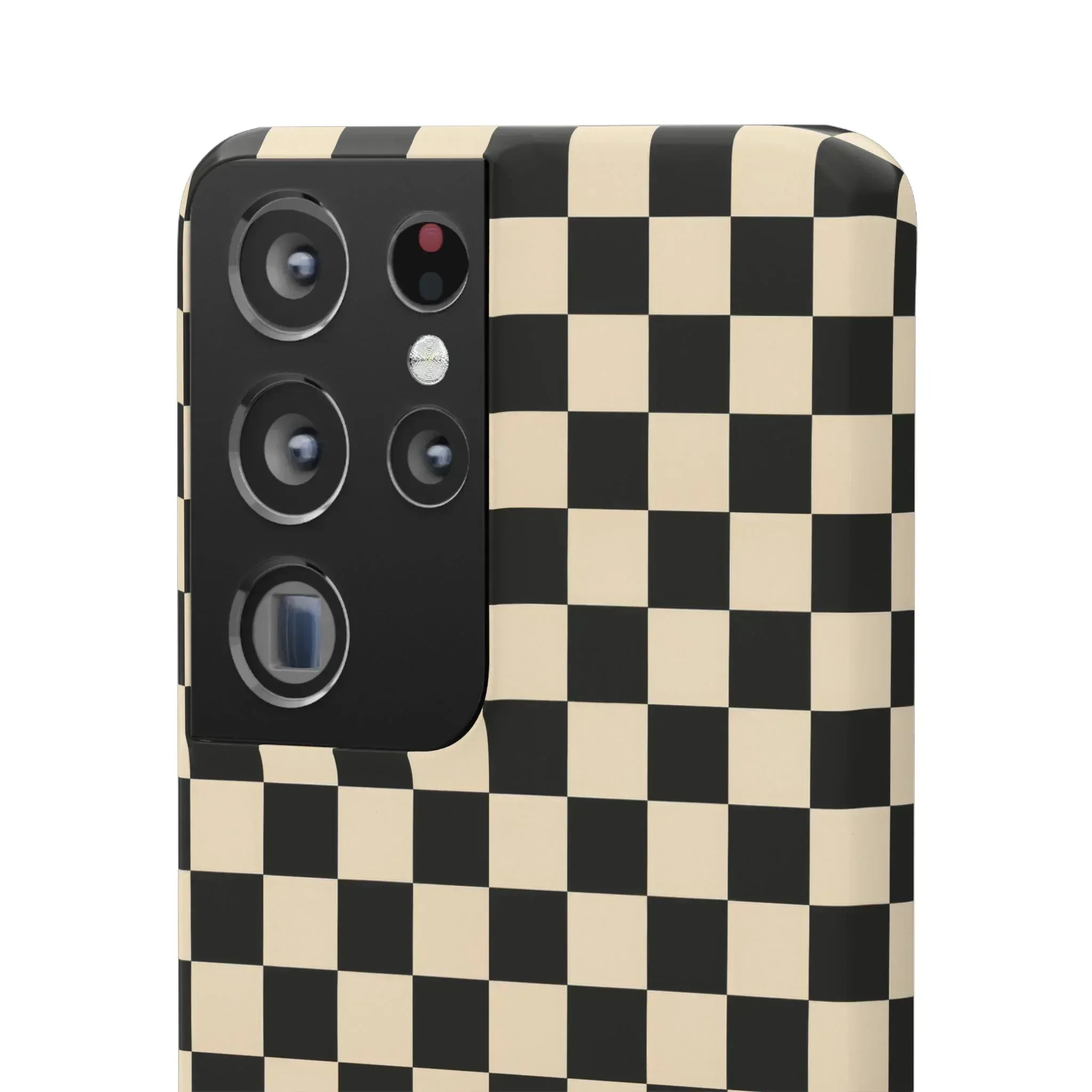 Stylish Matte Checker Phone Case for iPhone 11-17 and Galaxy S20-S25 - KARARMDESIGN