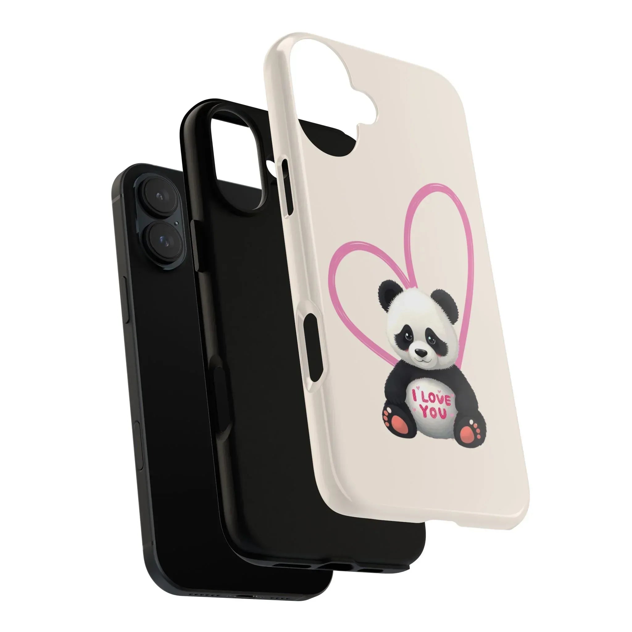 Cute Panda Heart Love Phone Case for iPhone 8-16 - KARARMDESIGN