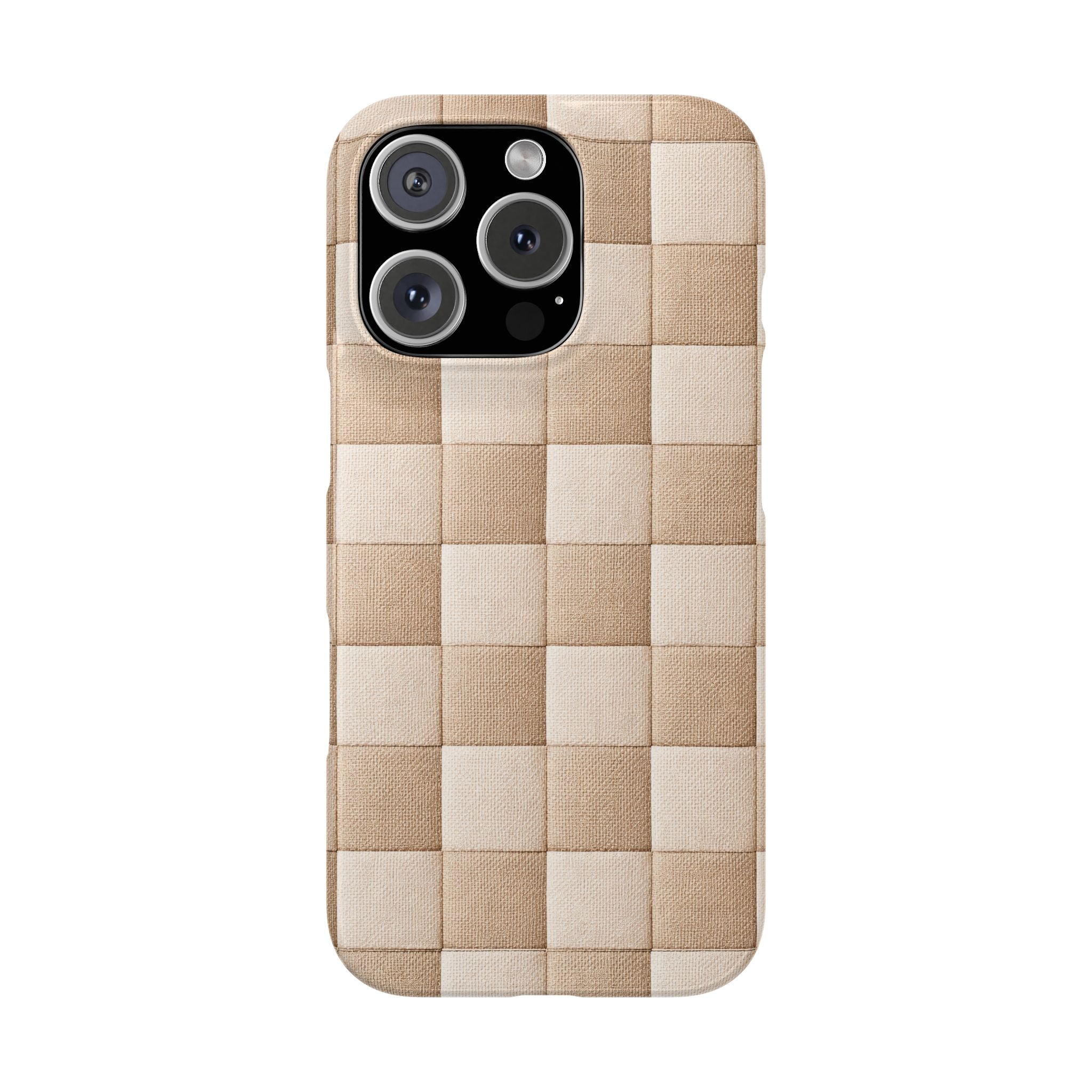 Beige Woven Phone Case for iPhone 11-17 and Galaxy S20-S26