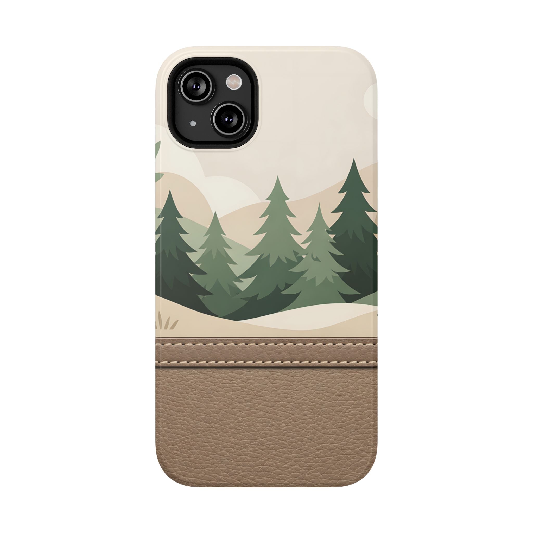 Forest Leather Phone Case for iPhone 11-17 and Galaxy S22-S26