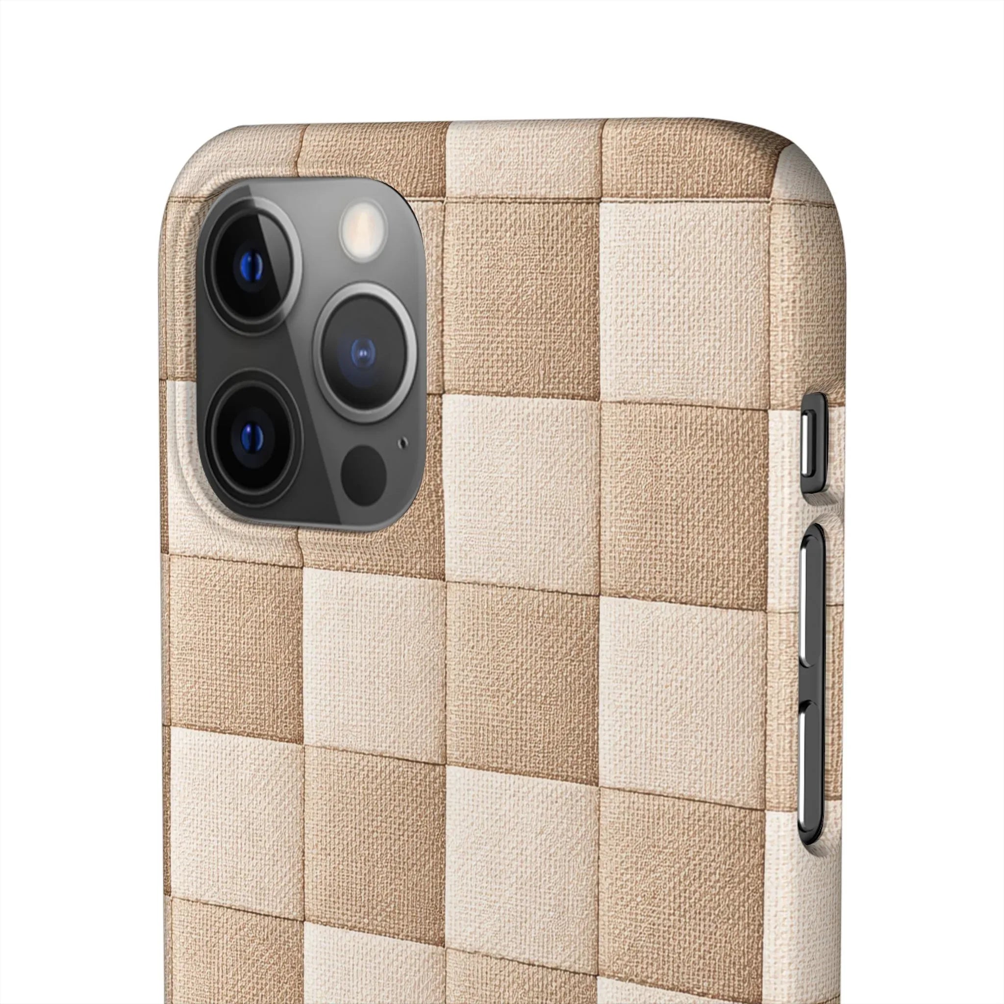 Beige Woven Phone Case for iPhone 11-17 and Galaxy S20-S25 - KARARMDESIGN