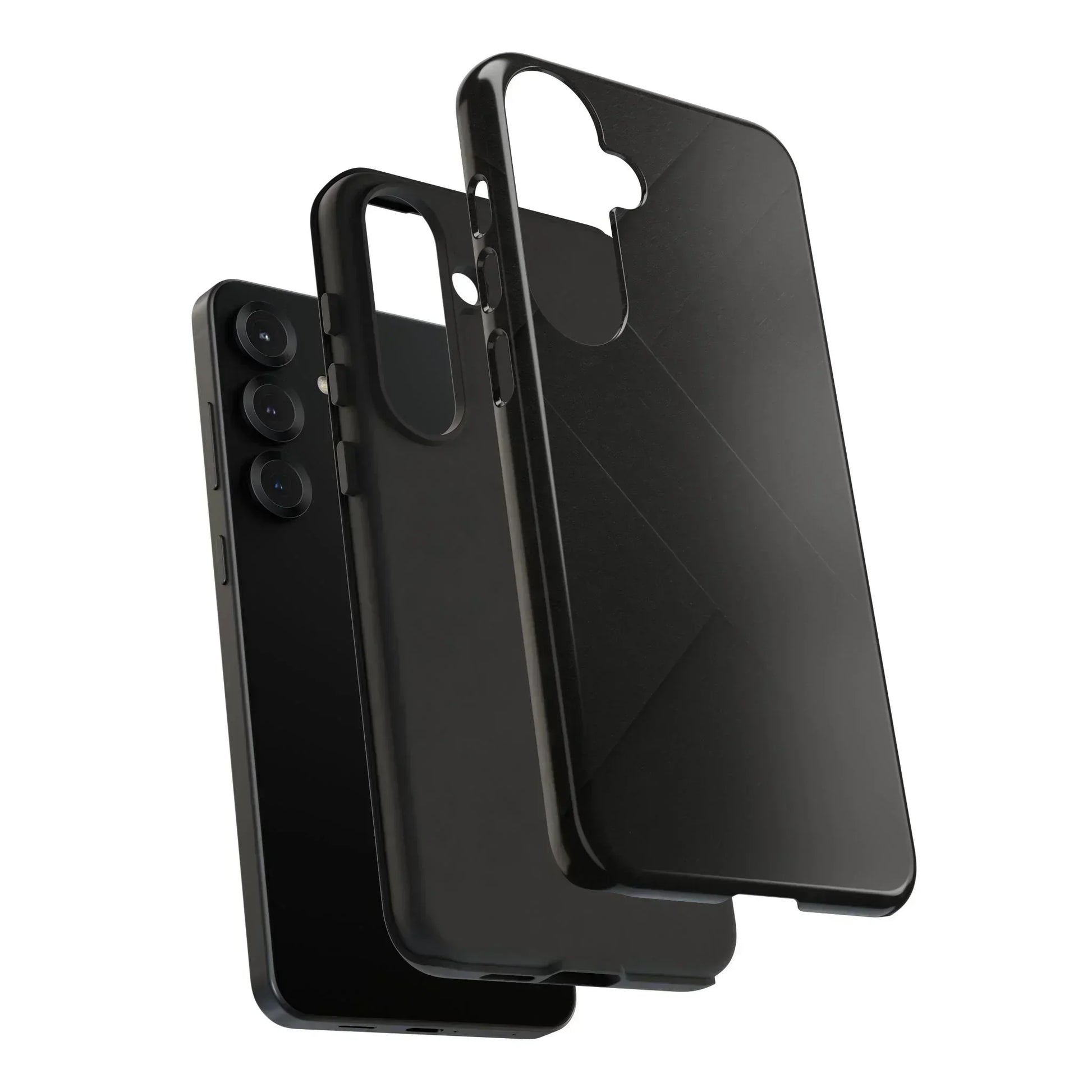 Matte Black Diagonal Line Phone Case for iPhone 8-16 and Galaxy S10-S25 Models - KarArmDesign