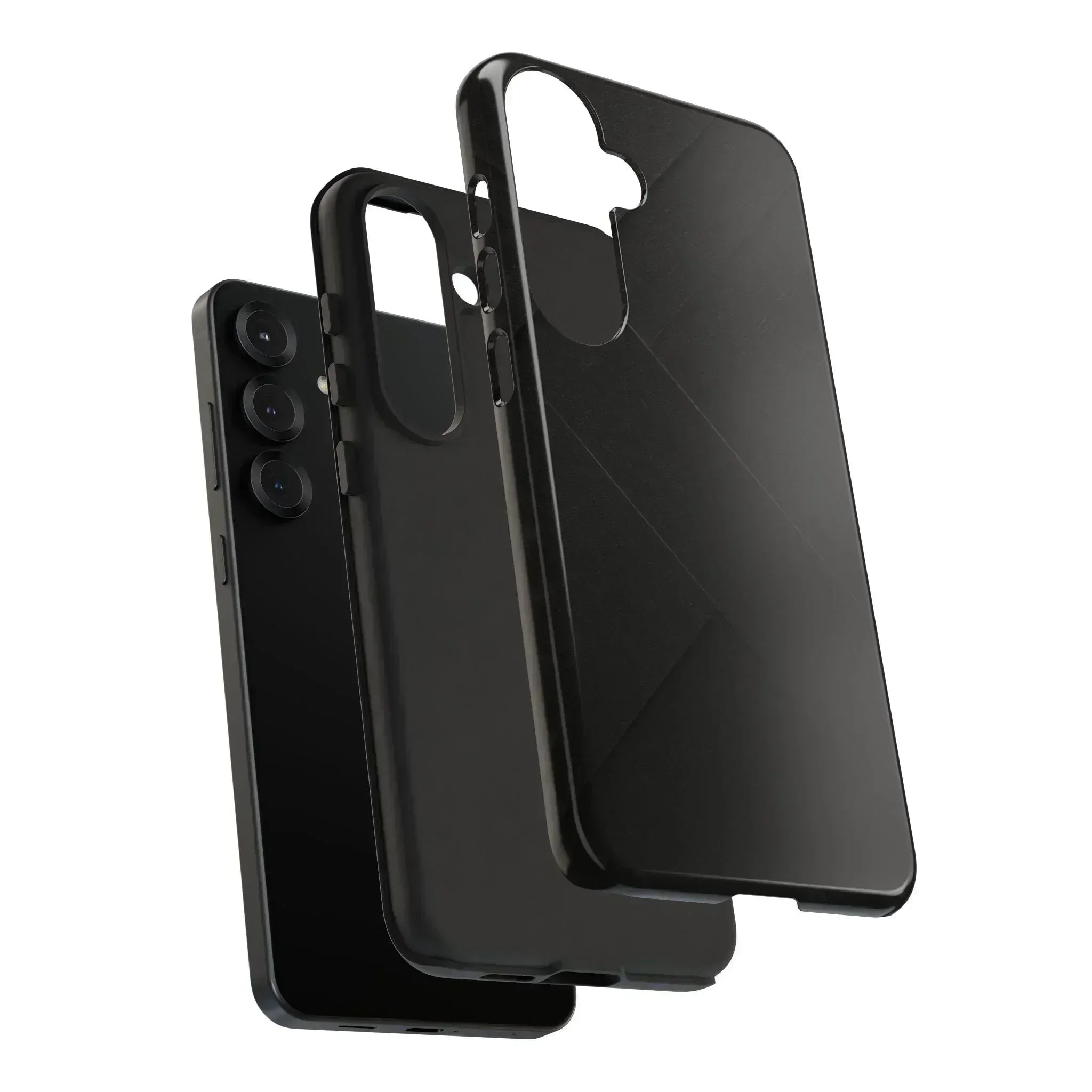 Matte Black Diagonal Line Phone Case for iPhone 8-16 and Galaxy S10-S25 - KARARMDESIGN