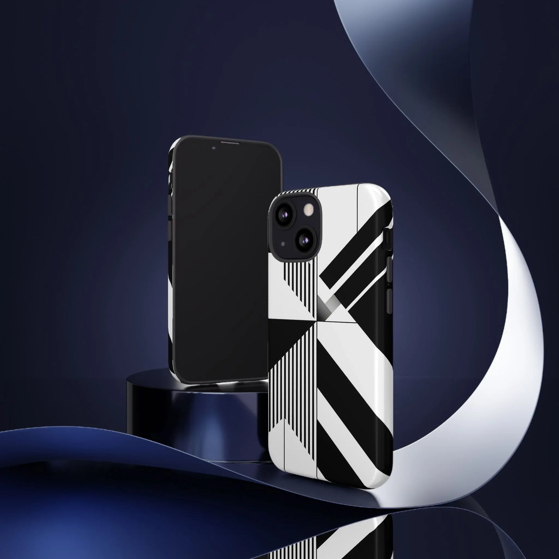 Monochrome Tough Phone Case for iPhone 11-16 and Galaxy S20–S25 - KARARMDESIGN