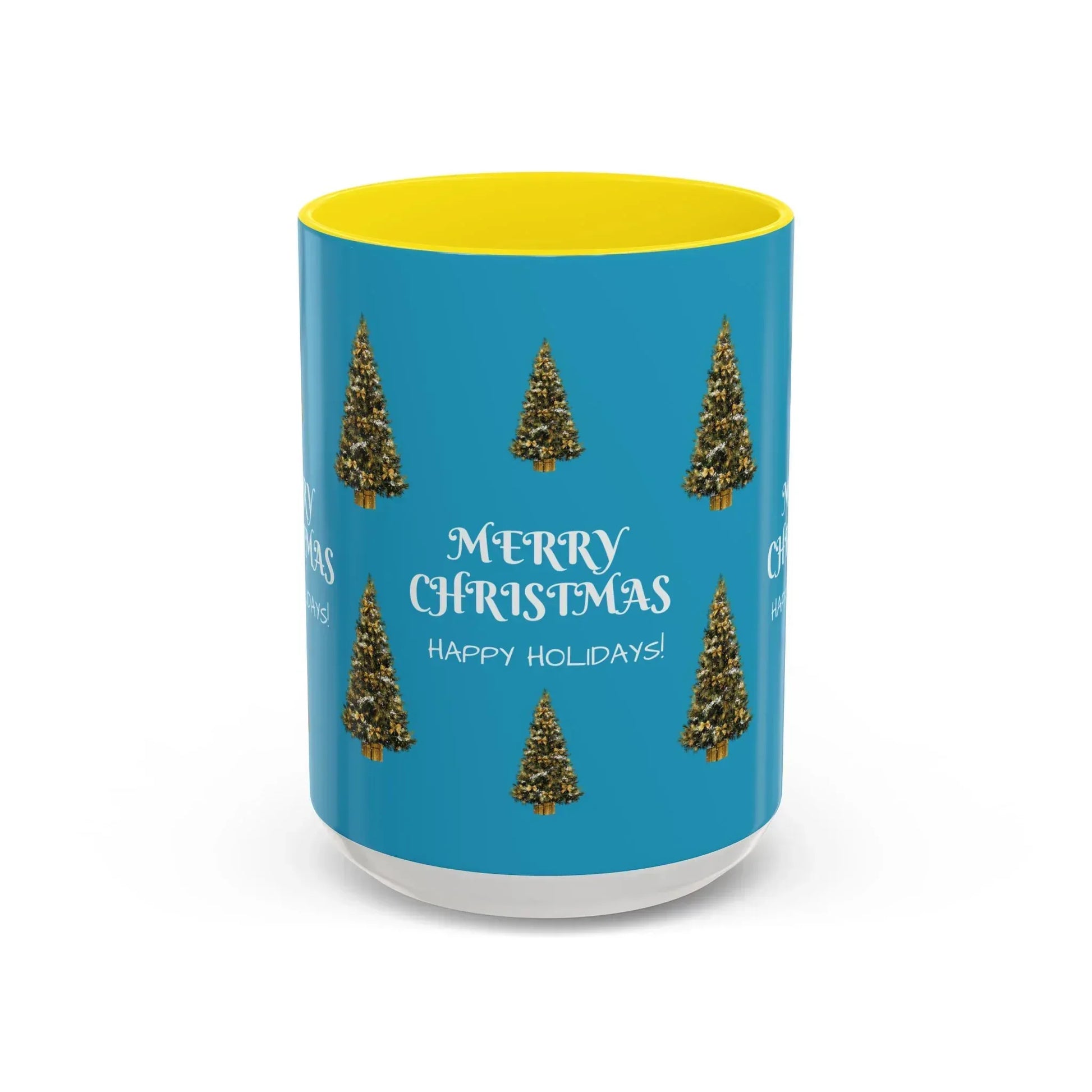 Merry Christmas and Happy Holidays Mug - Accent Coffee Mug (11, 15oz) - KARARMDESIGN