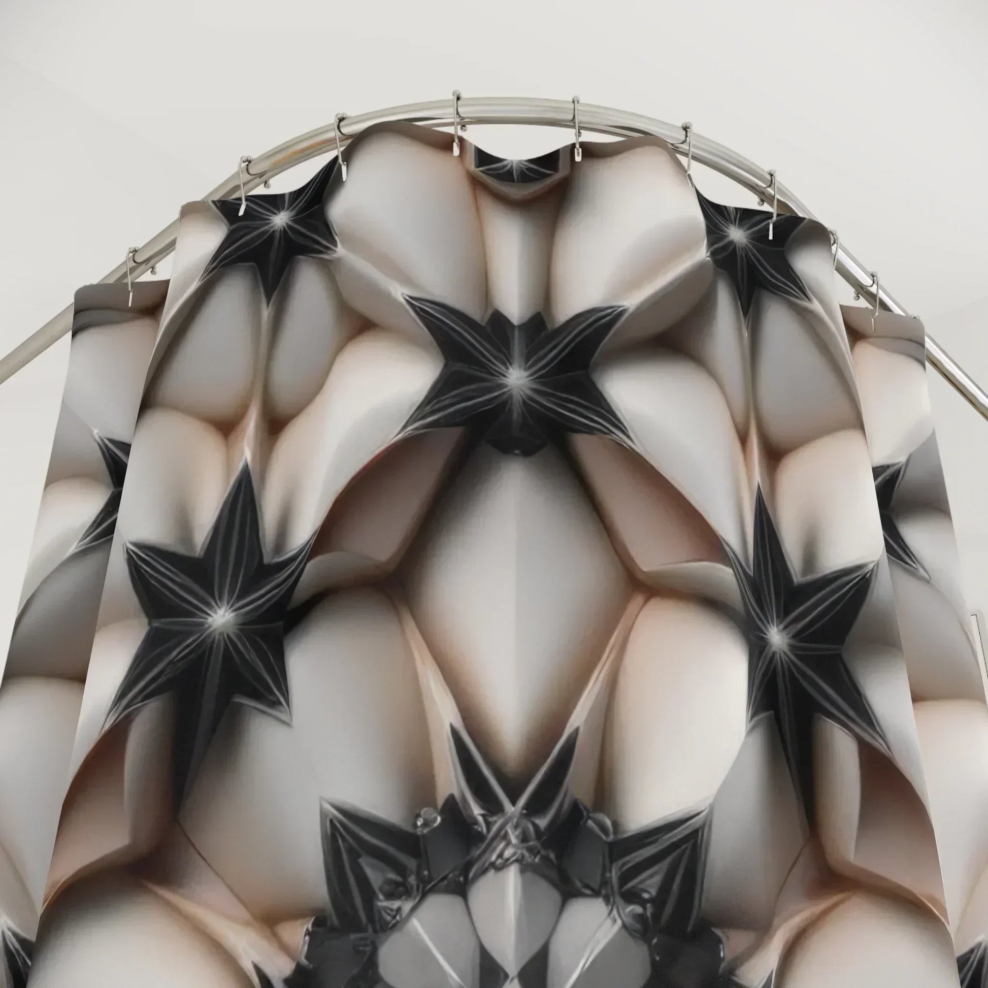 Geometric Elegance and Modern Bathroom Shower Curtain - KarArmDesign