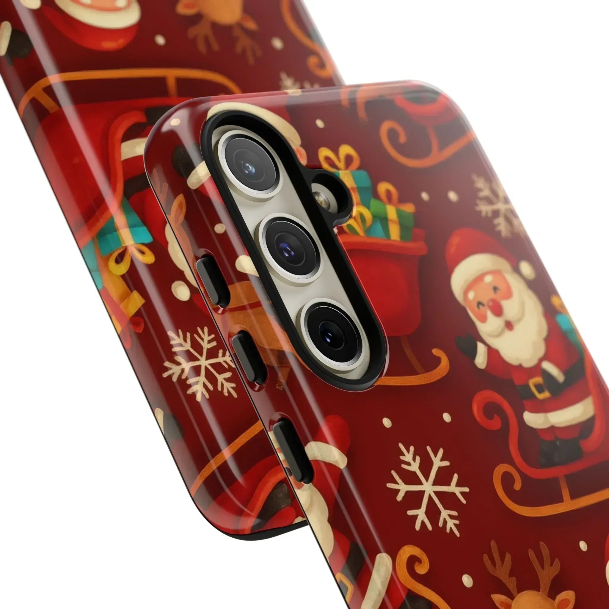 Santa Sleigh Ride Phone Case for iPhone 11-17 and Galaxy S10-S25 - KARARMDESIGN