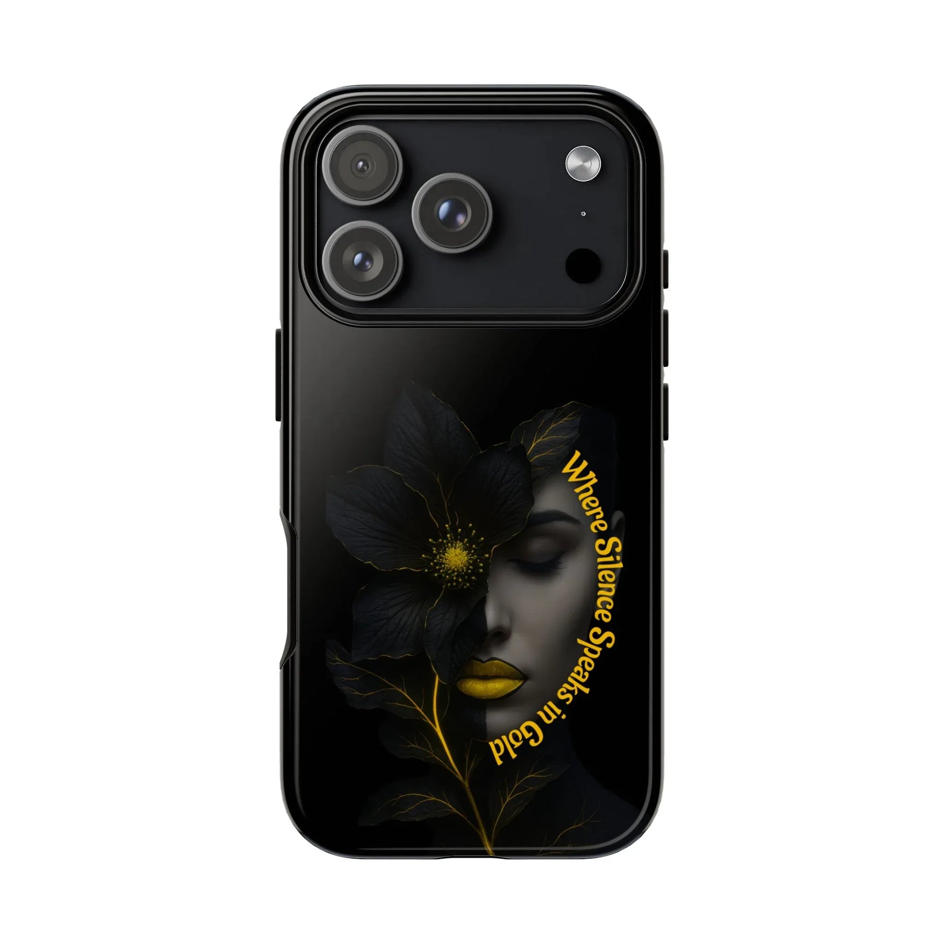 Golden Silence Phone Case for iPhone 17, Air, Pro, Pro Max - KARARMDESIGN