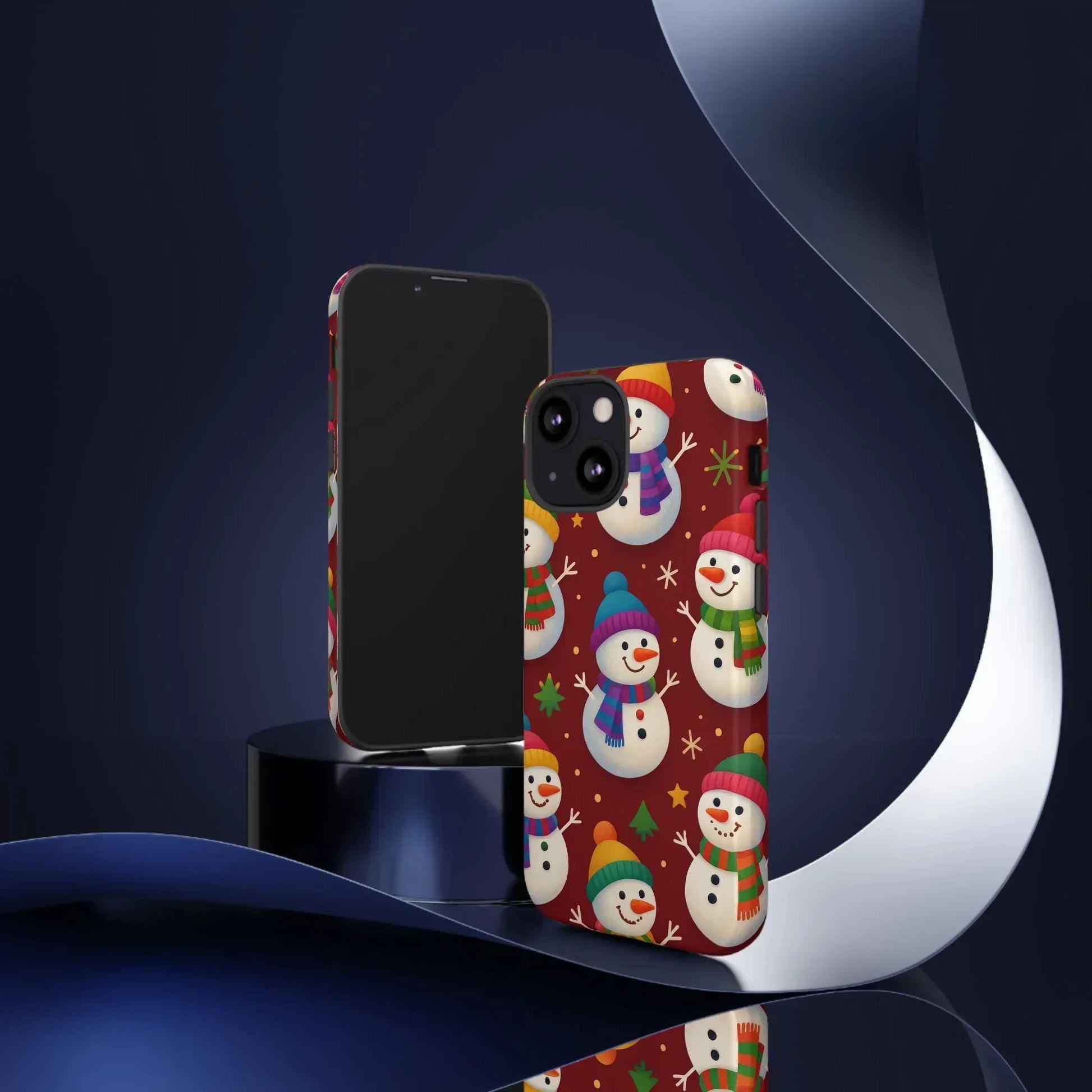 Festive Snowmen Parade Phone Case for iPhone 11–17 and Galaxy S10–S25 - KARARMDESIGN