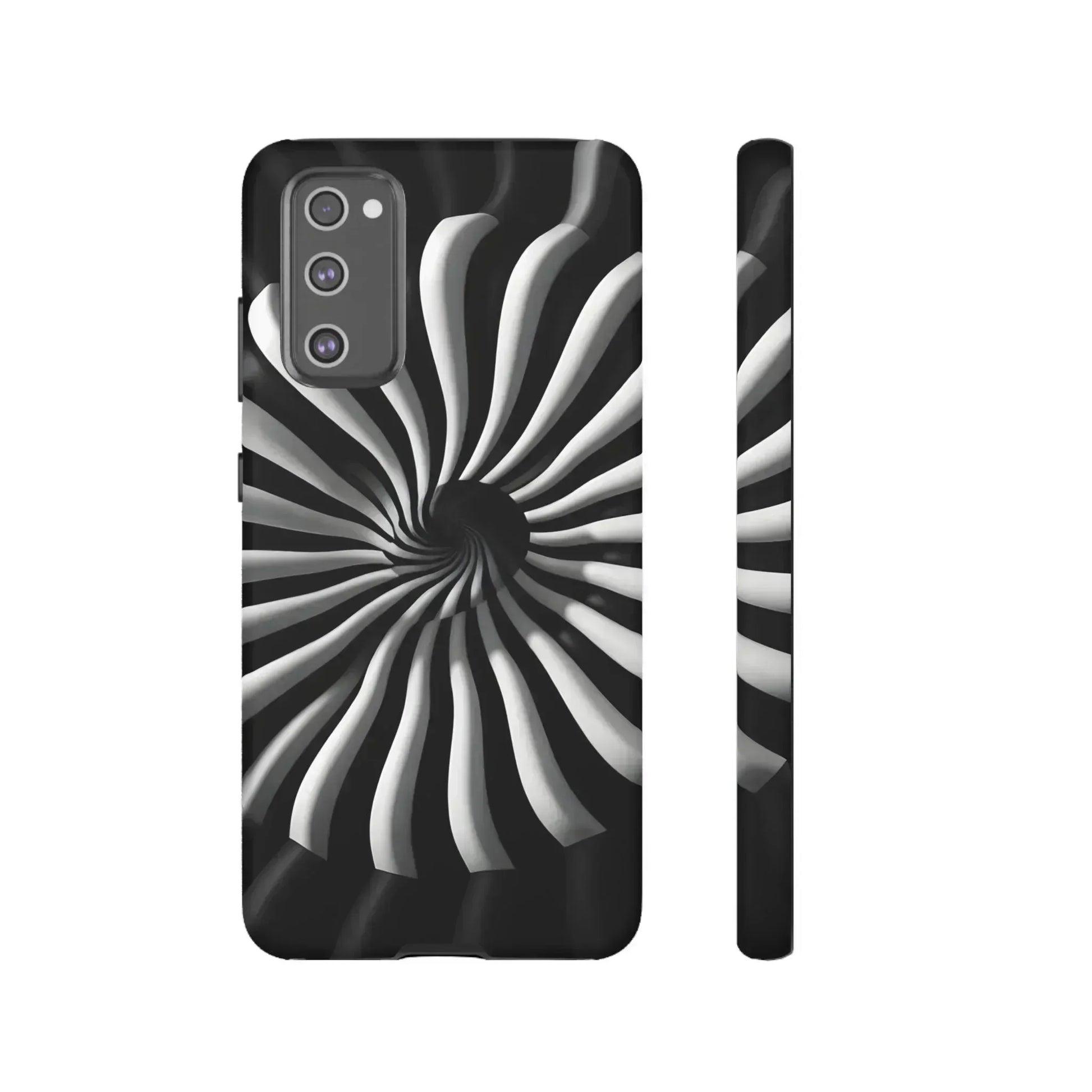 Hypnotic Black and White Spiral Phone Case for iPhone & Galaxy - KARARMDESIGN