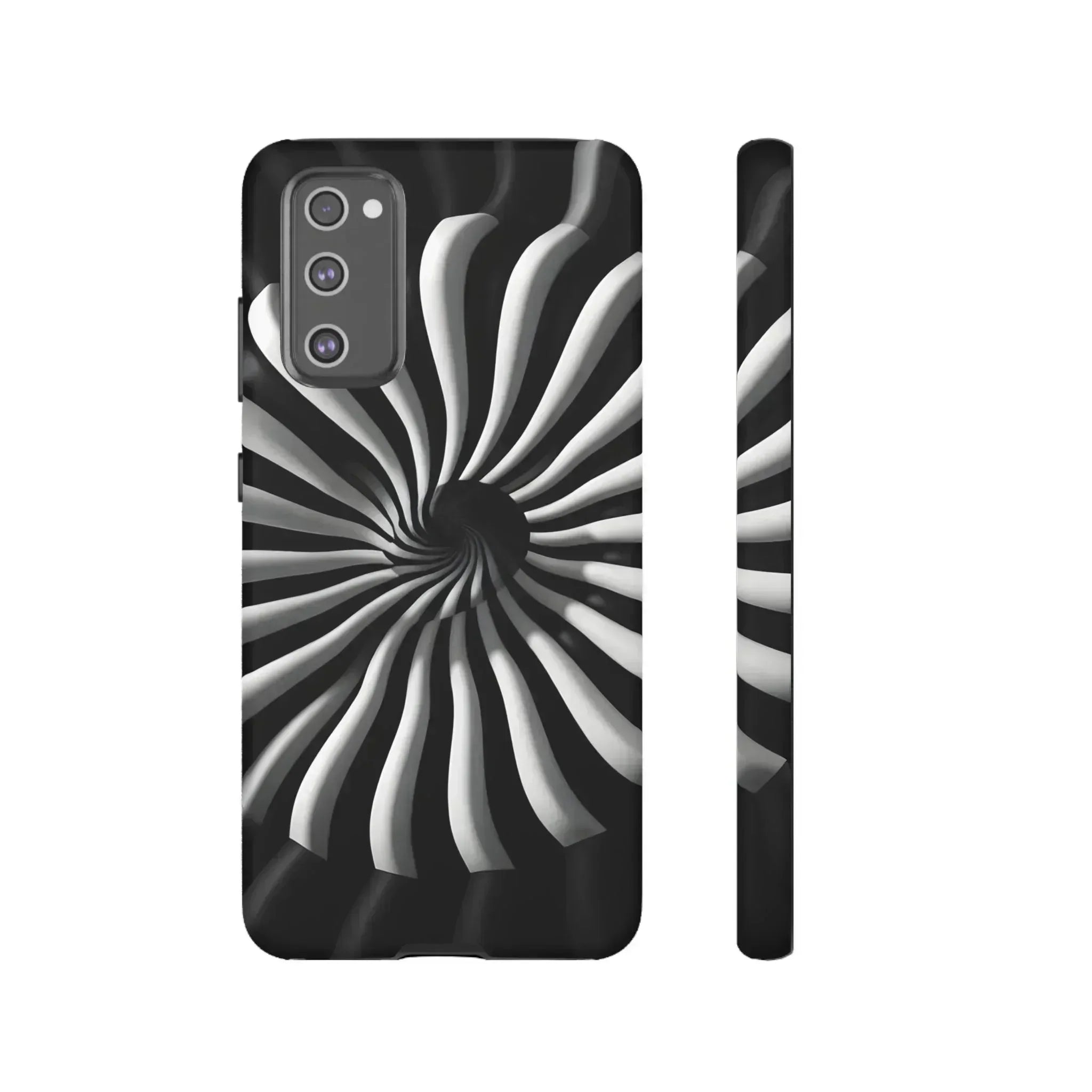 Hypnotic Black and White Spiral Phone Case for iPhone & Galaxy - KARARMDESIGN