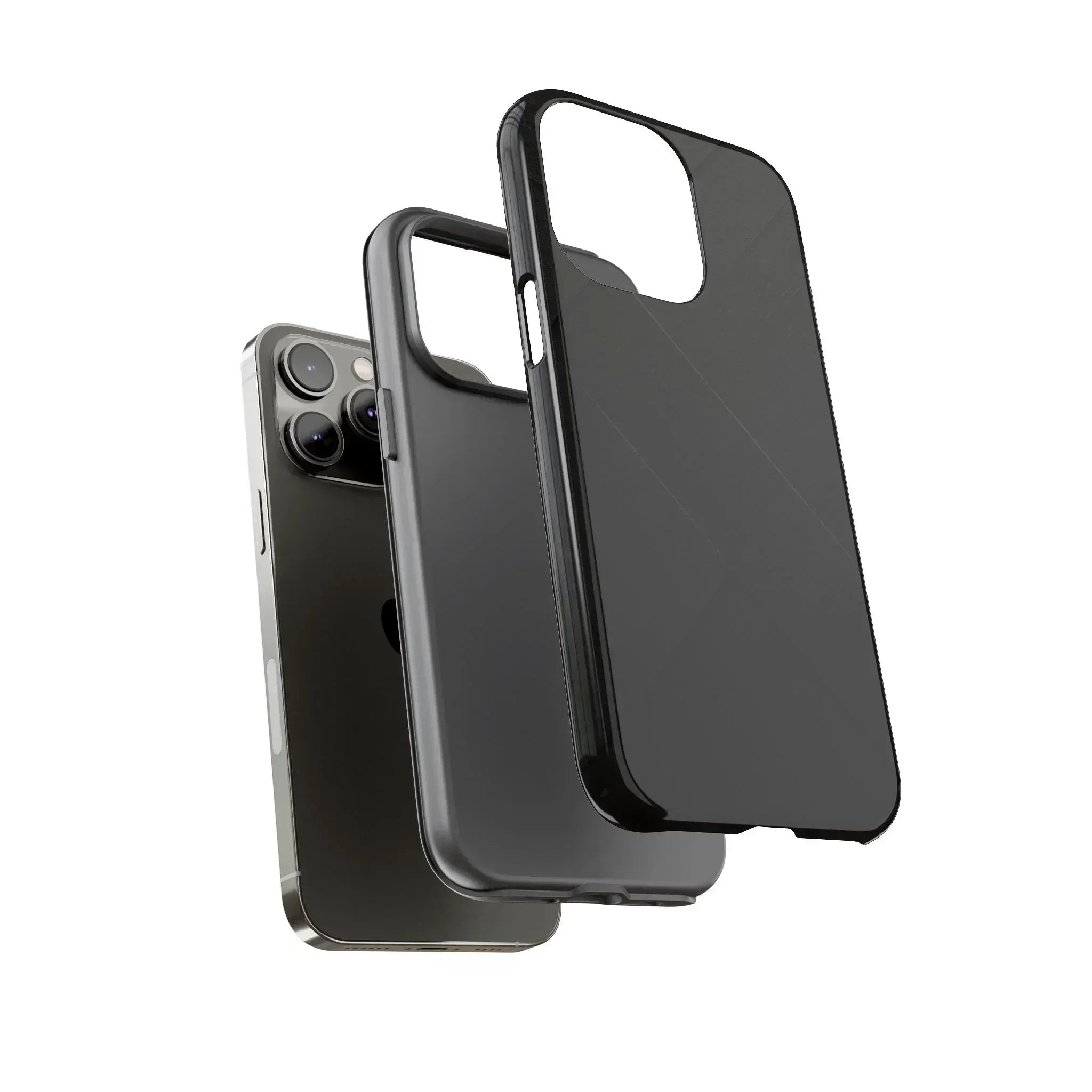 Matte Black Diagonal Line Phone Case for iPhone 8-16 and Galaxy S10-S25 - KARARMDESIGN