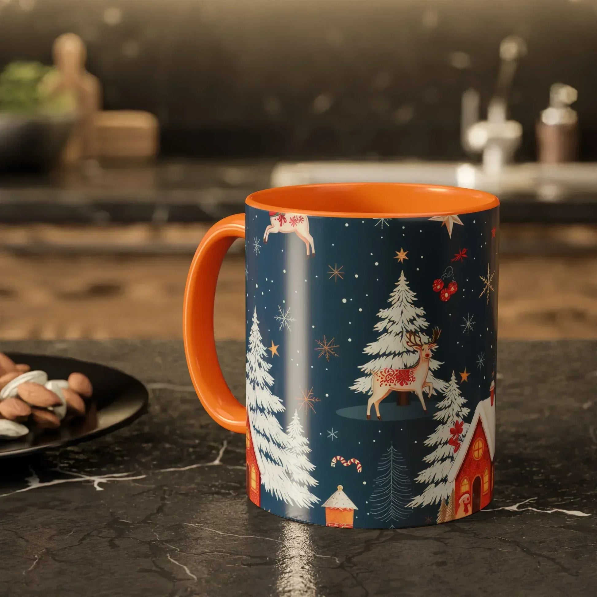 Dark Blue Christmas Mug - Colorful Mugs (11oz, 15oz) - KARARMDESIGN