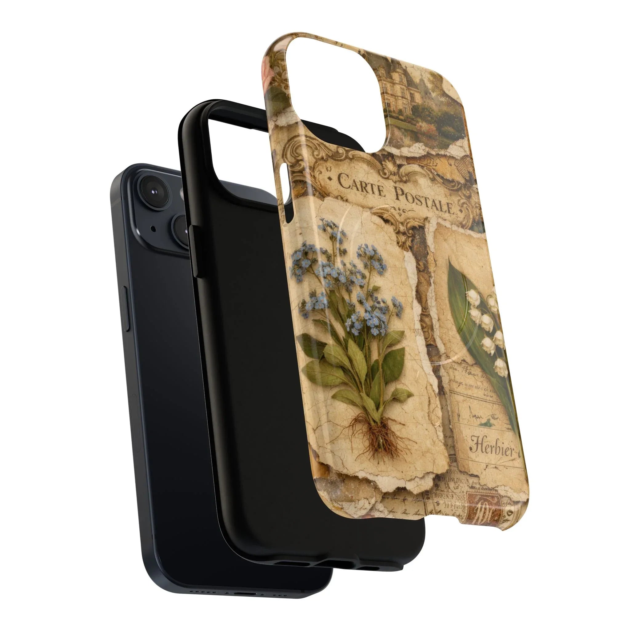 Vintage Botanical Postcard Phone Case for iPhone 13-17 - KARARMDESIGN