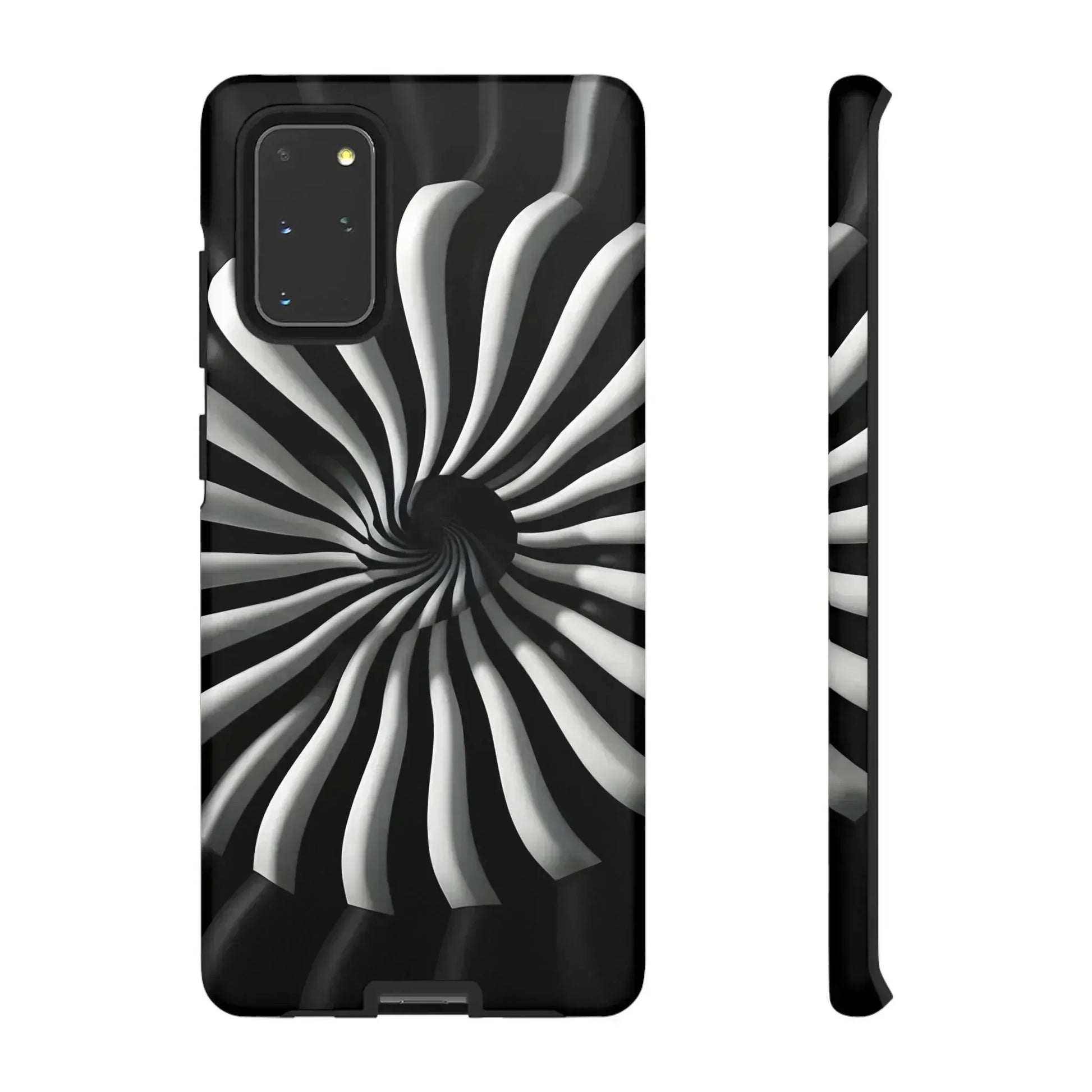 Hypnotic Black and White Spiral Phone Case for iPhone & Galaxy - KARARMDESIGN