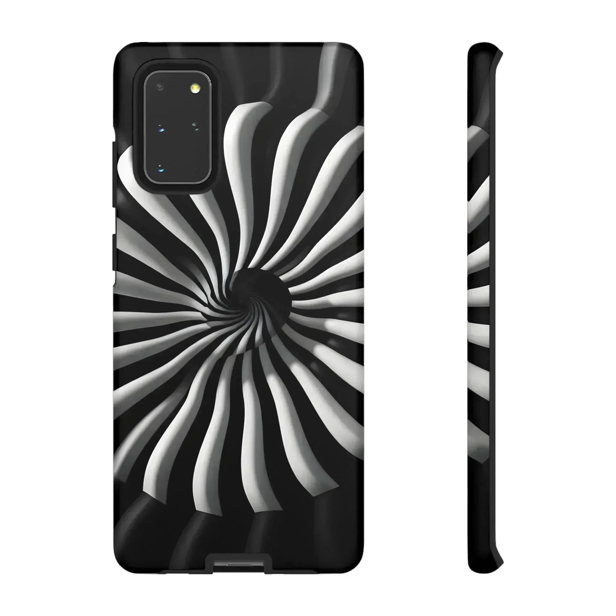 Hypnotic Black and White Spiral Phone Case for iPhone & Galaxy - KARARMDESIGN