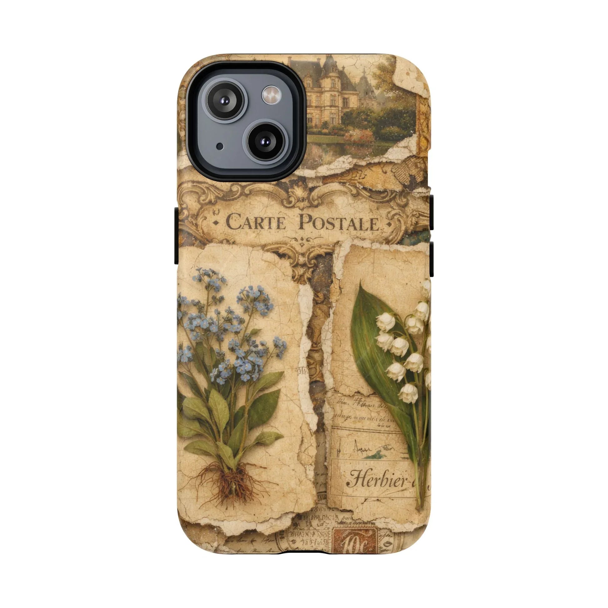Vintage Botanical Postcard Phone Case for iPhone 13-17 - KARARMDESIGN