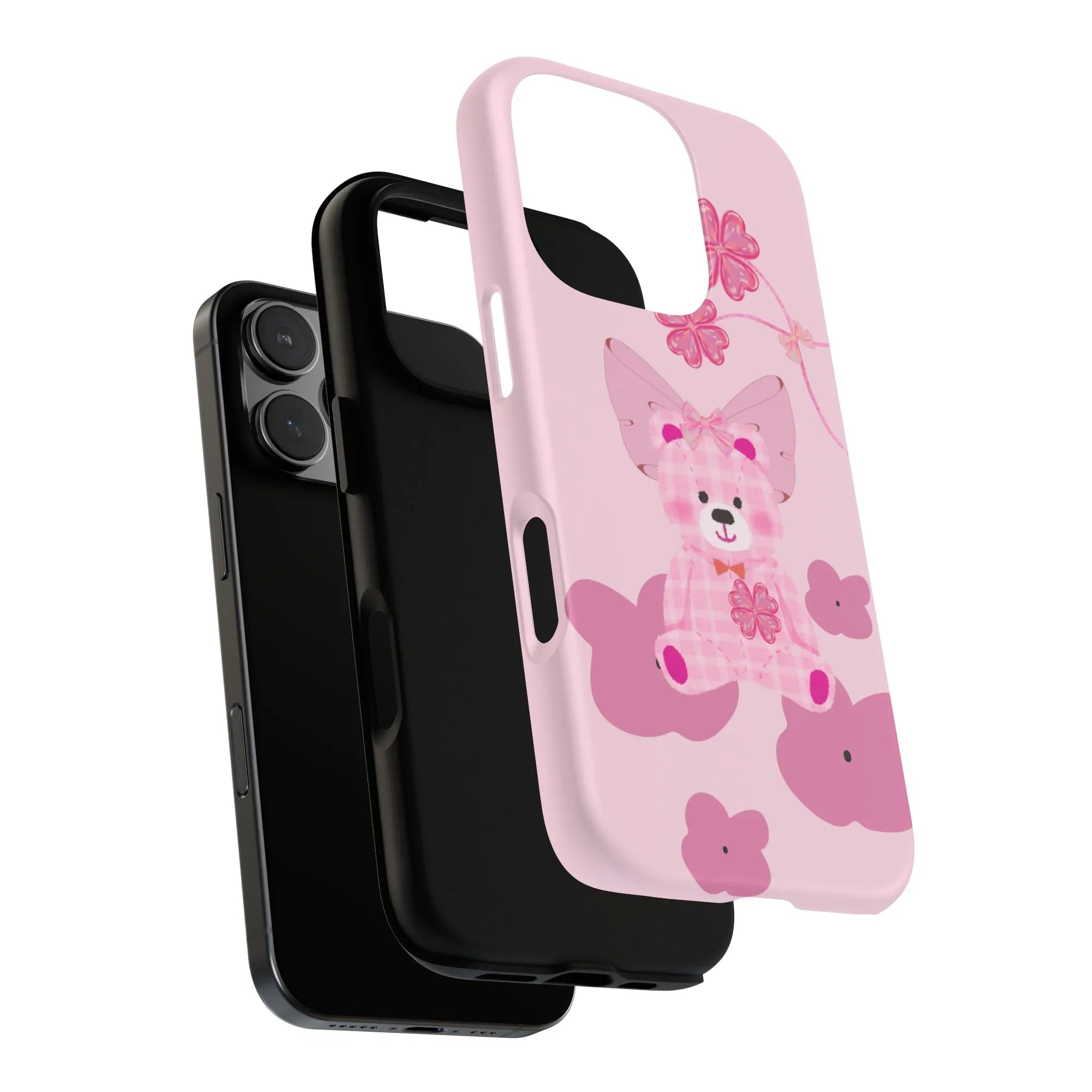 Pink Teddy Bear Phone Cases for iPhone, Pixel and Galaxy - KARARMDESIGN