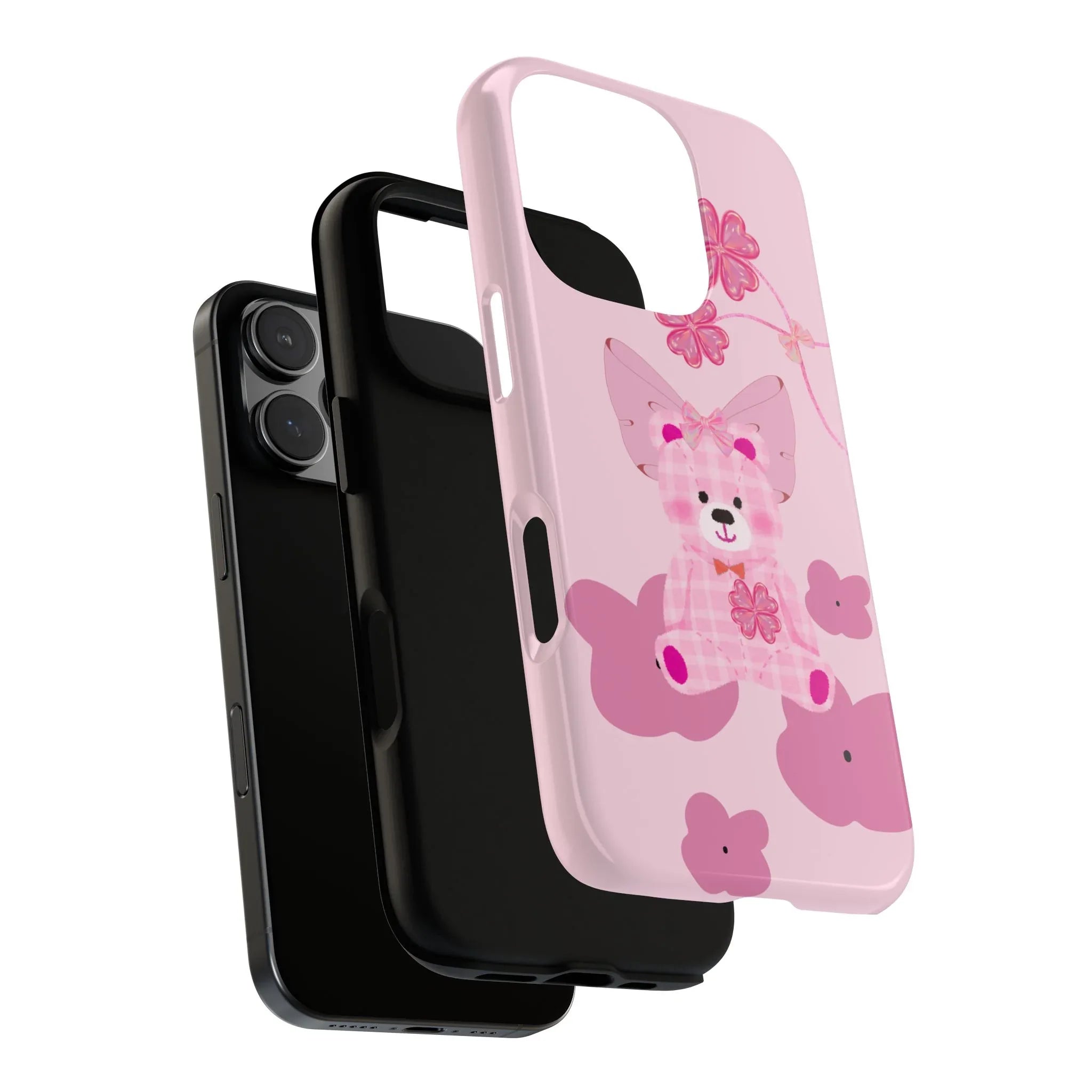 Pink Teddy Bear Phone Cases for iPhone, Pixel and Galaxy - KARARMDESIGN