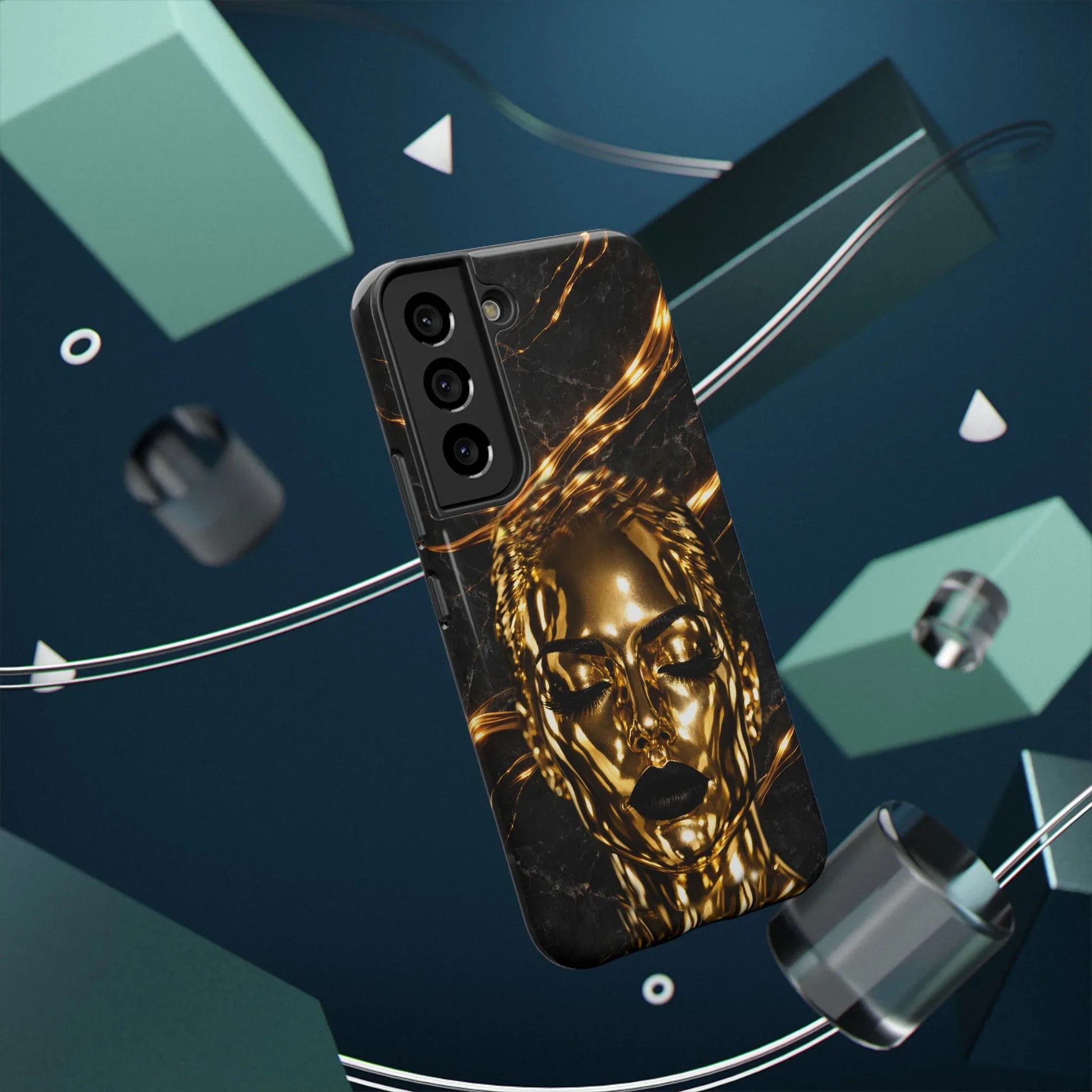 Luxury Gold Portrait Phone Case for iPhone 11-17 and Galaxy S21-S25 - KARARMDESIGN