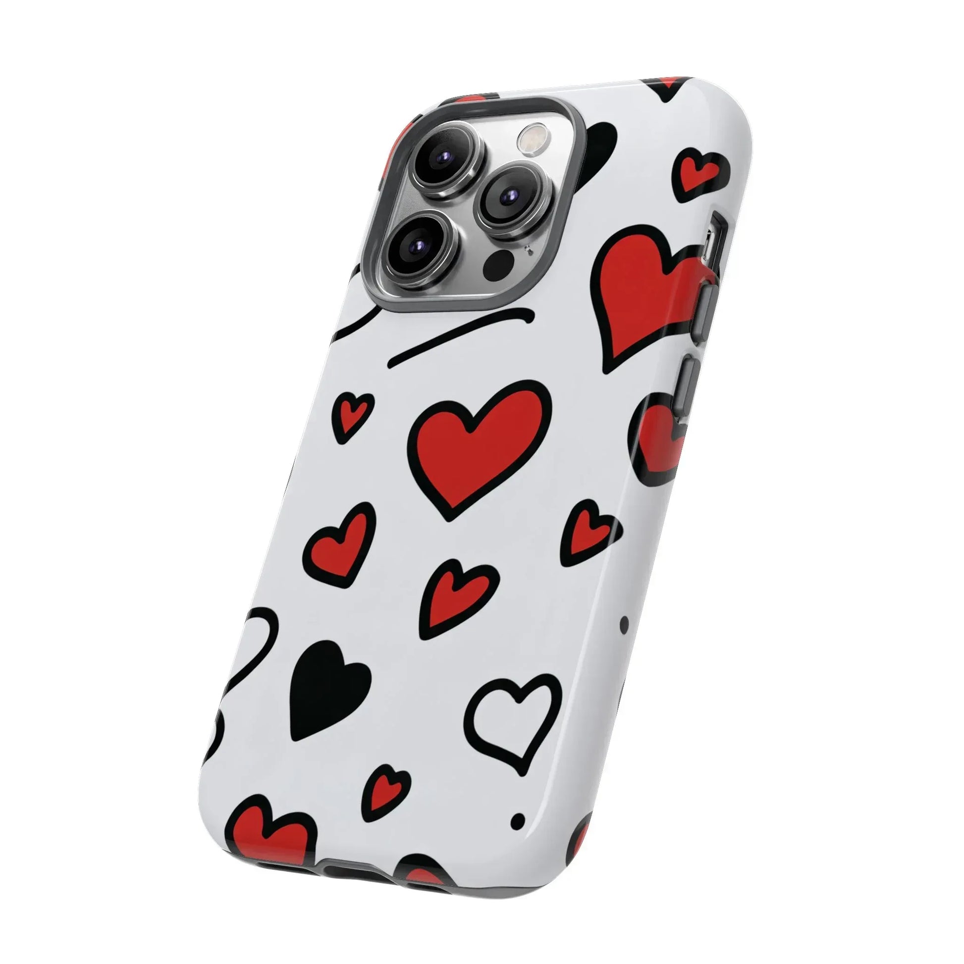 Scattered Hearts Phone Case for iPhone 11-17 and Galaxy S10-S25 - KARARMDESIGN