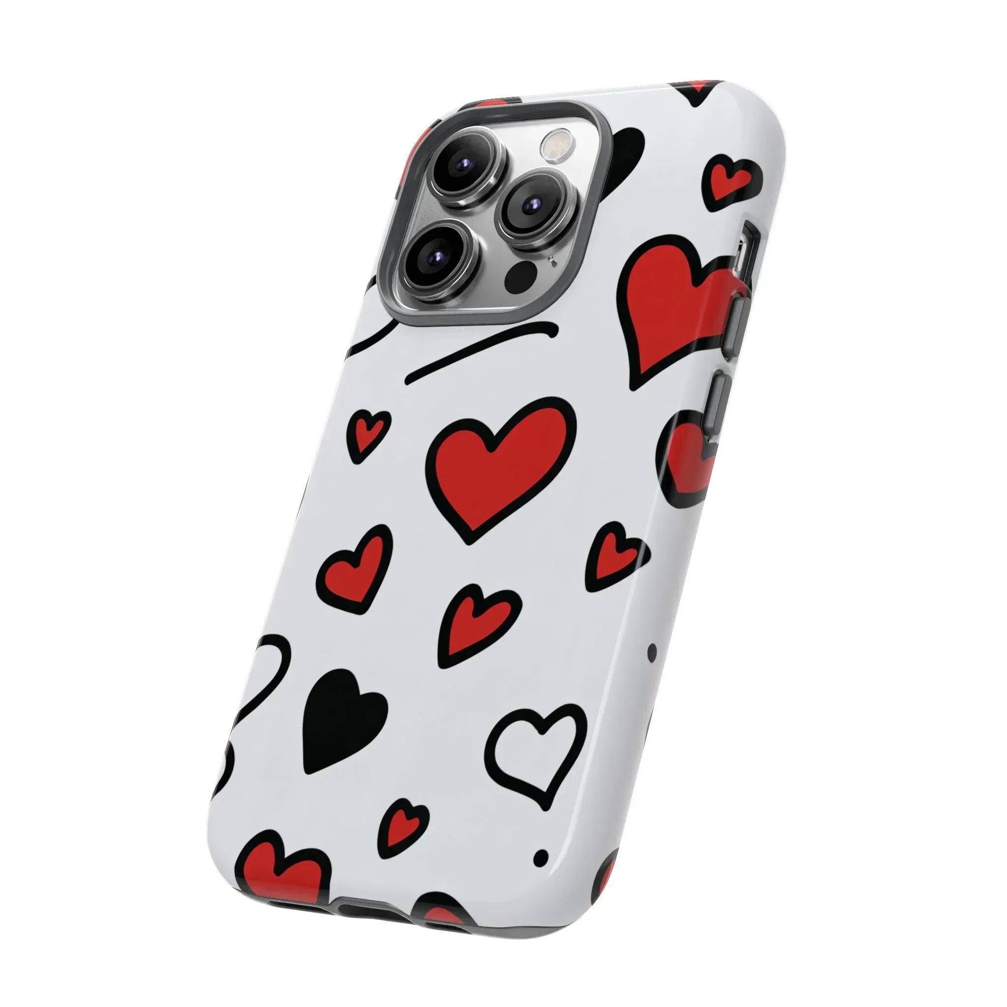 Scattered Hearts Phone Case for iPhone 11-17 and Galaxy S10-S25 - KARARMDESIGN