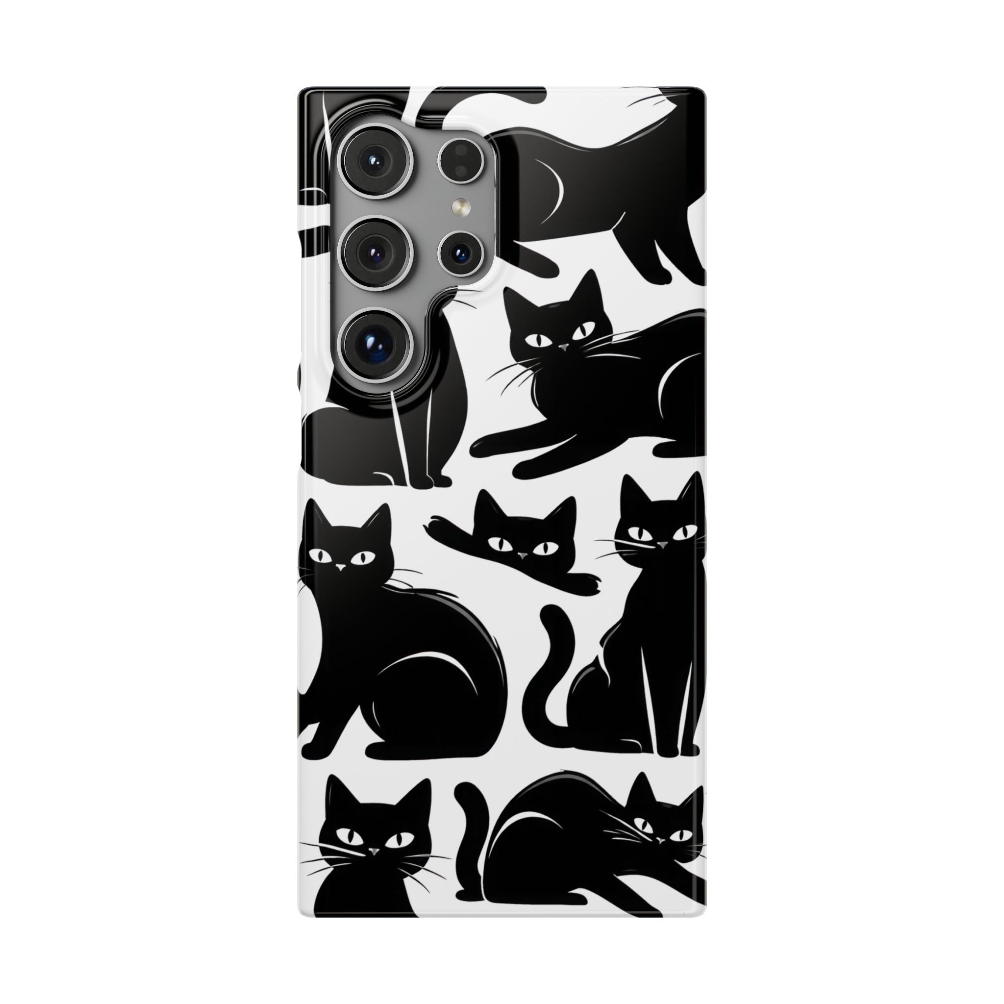Black Cats Phone Case for iPhone 11-17 and Galaxy S20-S26