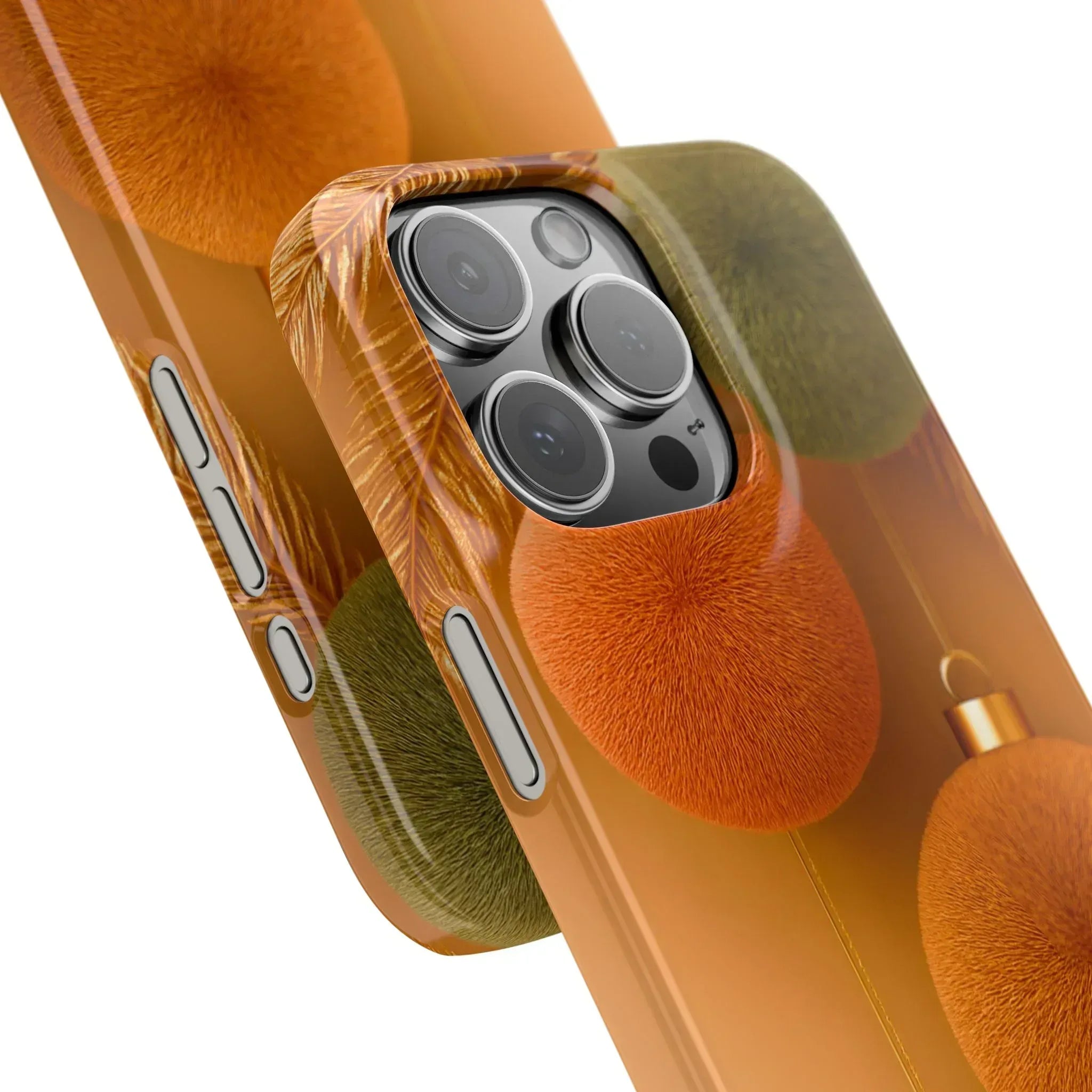 Golden Fuzz Ornaments Phone Case for iPhone 11-17 - KARARMDESIGN