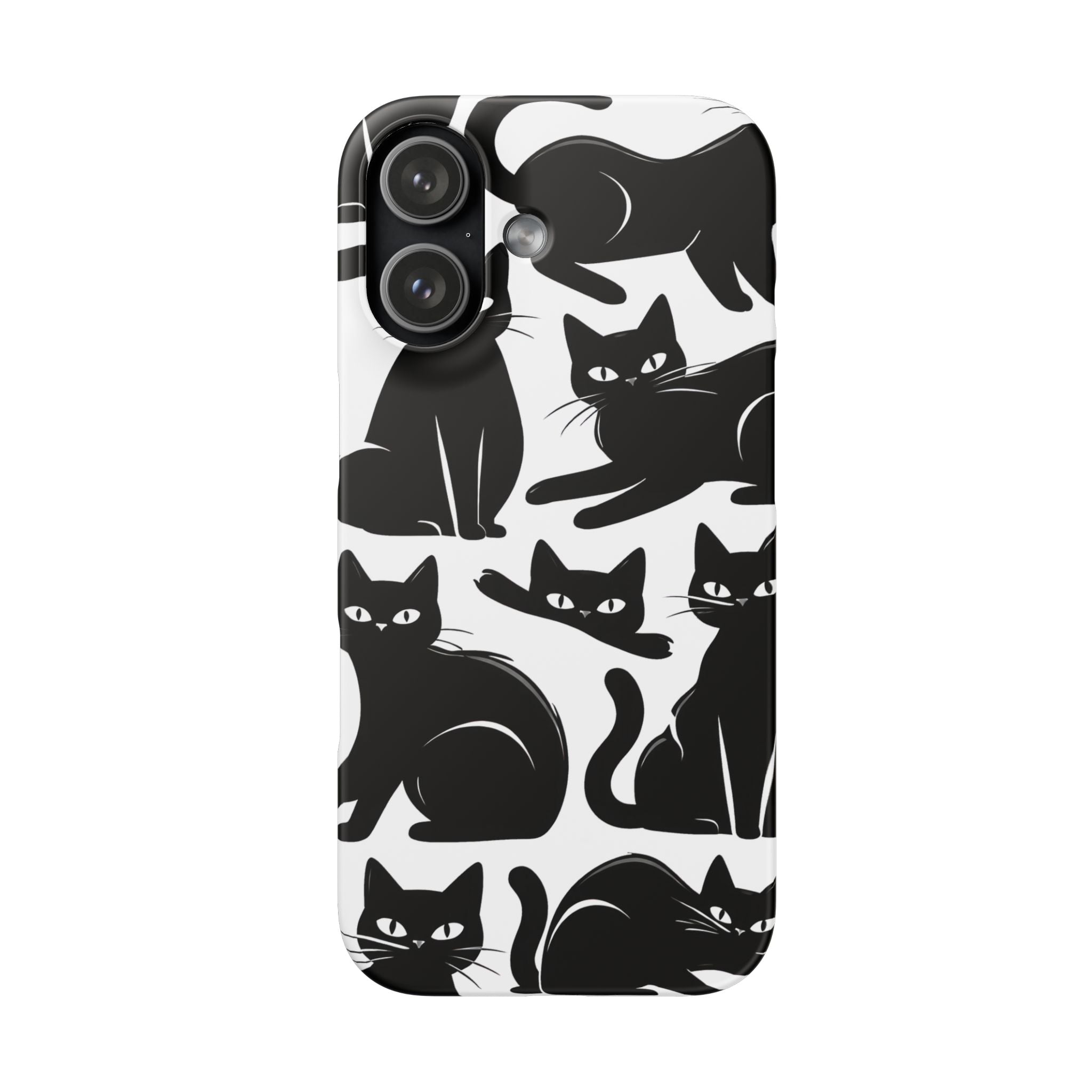 Black Cats Phone Case for iPhone 11-17 and Galaxy S20-S26
